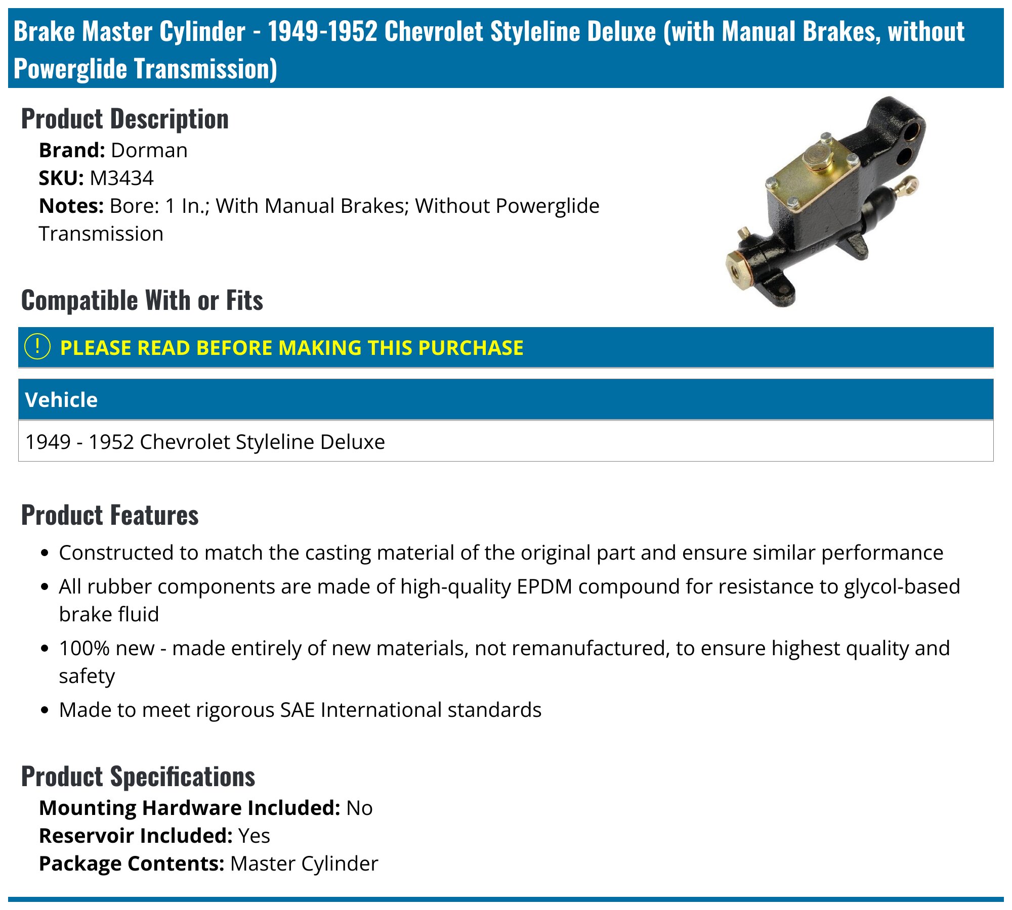 Dorman M630166 Brake Master Cylinder for Specific Suzuki Models Fits select: 1999-2005 SUZUKI