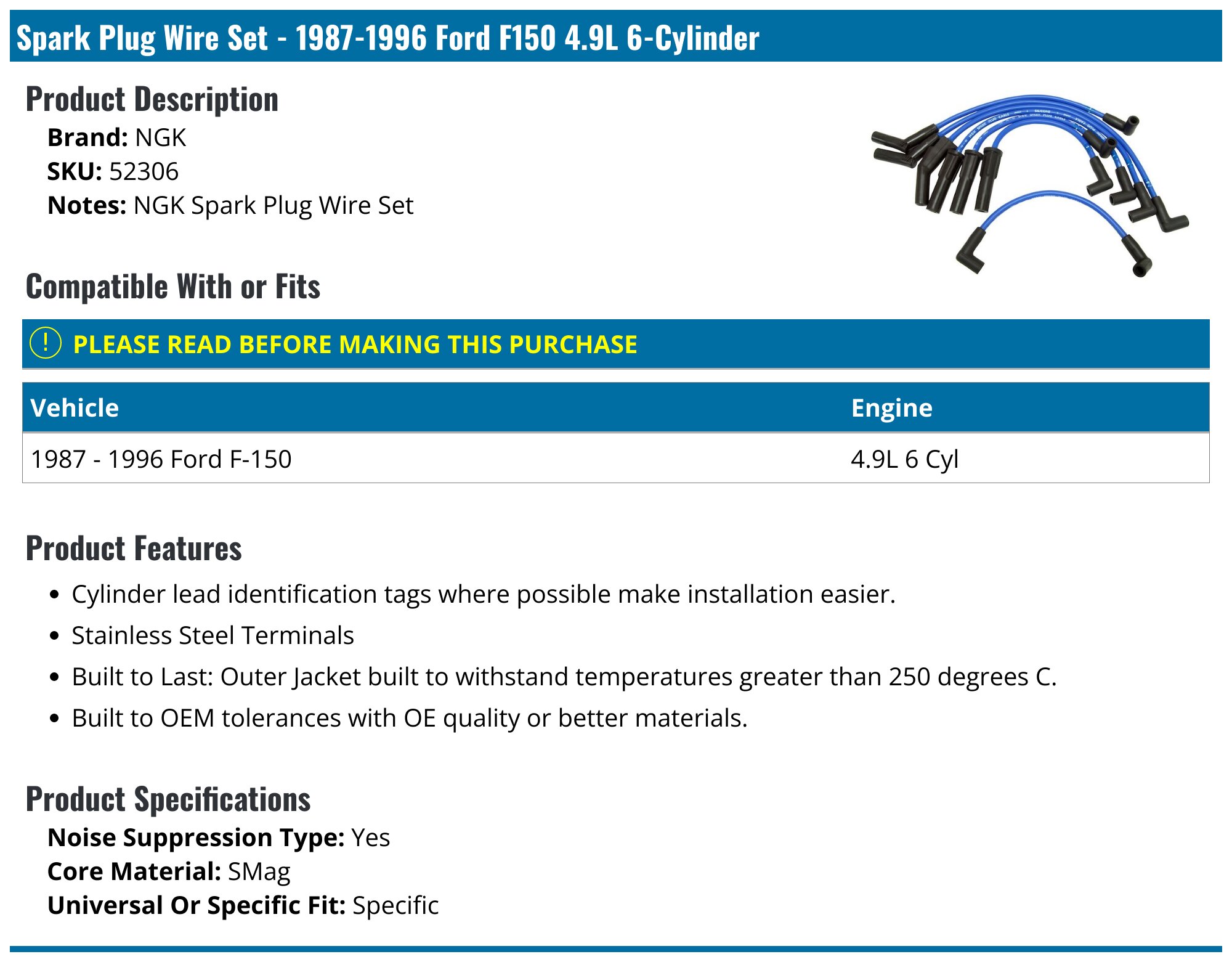 NGK 8826 Kit Cavi Candele – Set Di Cablaggio Per Accensione, Qualità OEM - 3