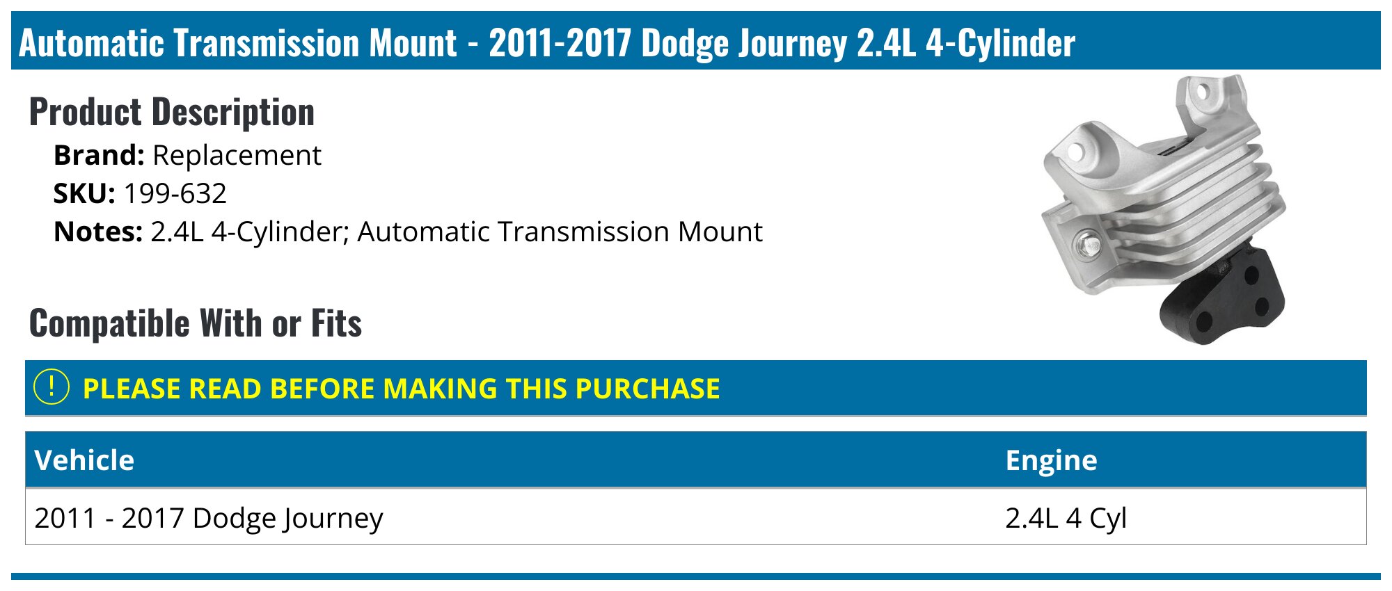 Repuestos Dodge Journey 3.6l Juego De 4 Soportes De Motor Y Transmisión Para Dodge Journey 2011-2018 3.6L Tracción Delantera Juego 4 Soportes Transmisión