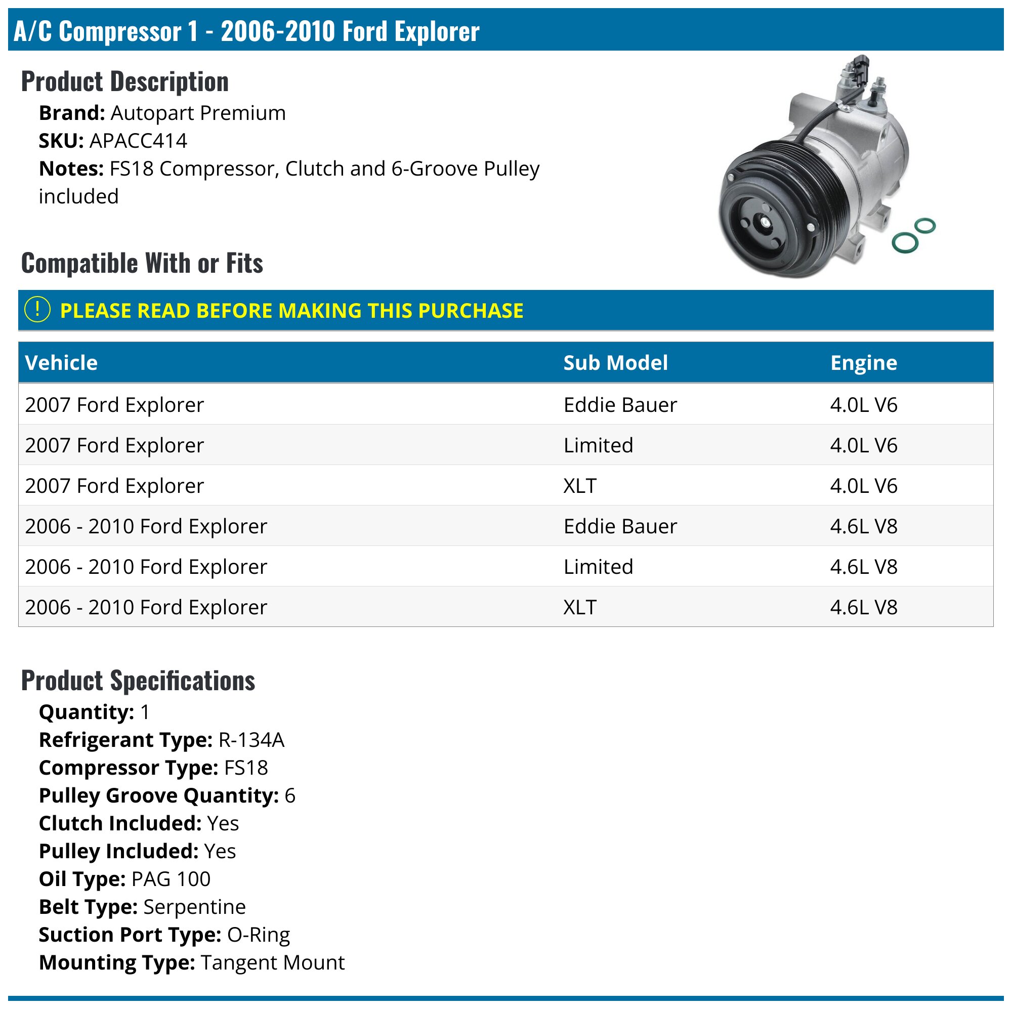 Ford Explorer Sport Trac Air Conditioning Parts