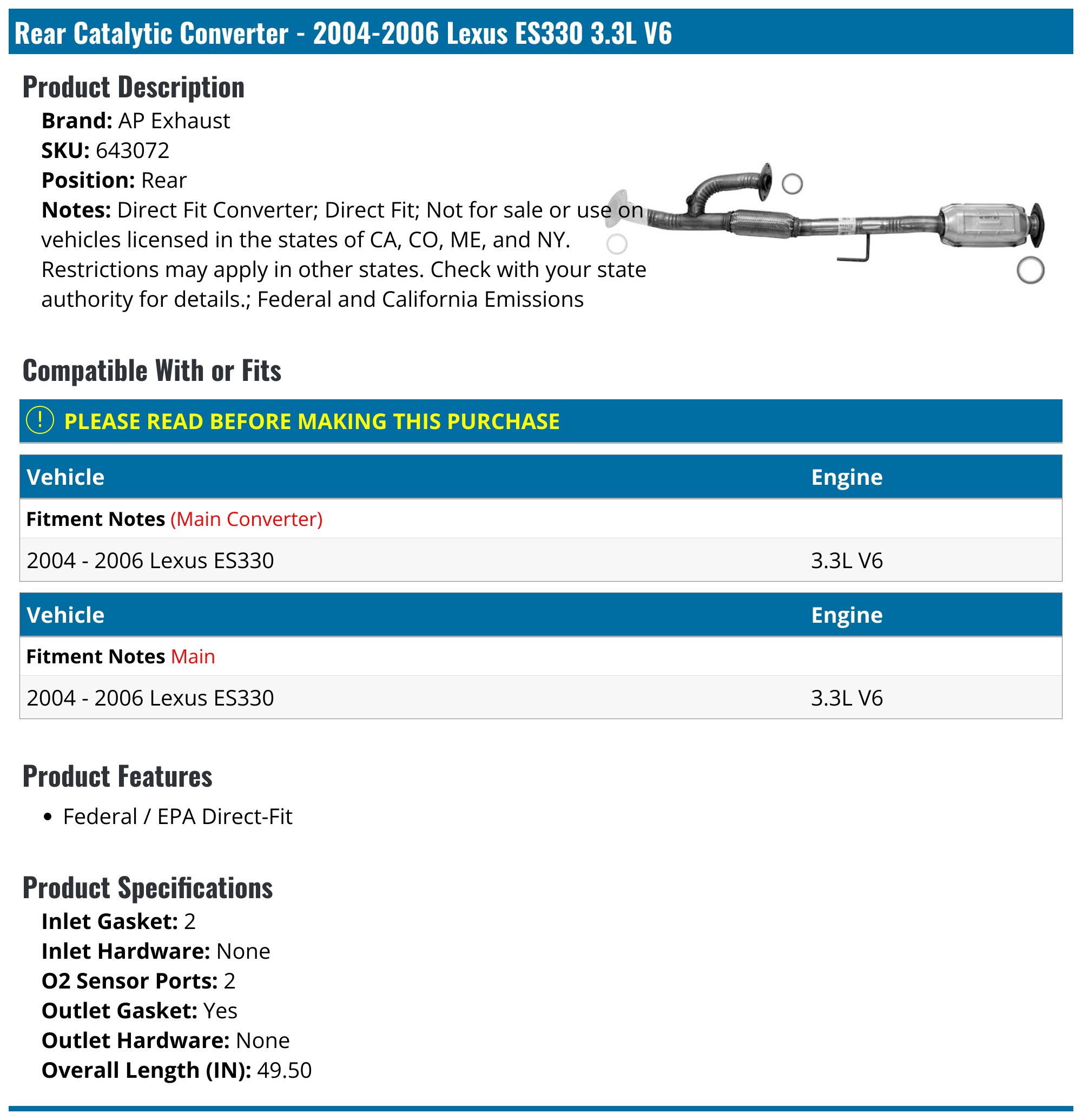 MagnaFlow 23009 - Direct Fit Catalytic Converter