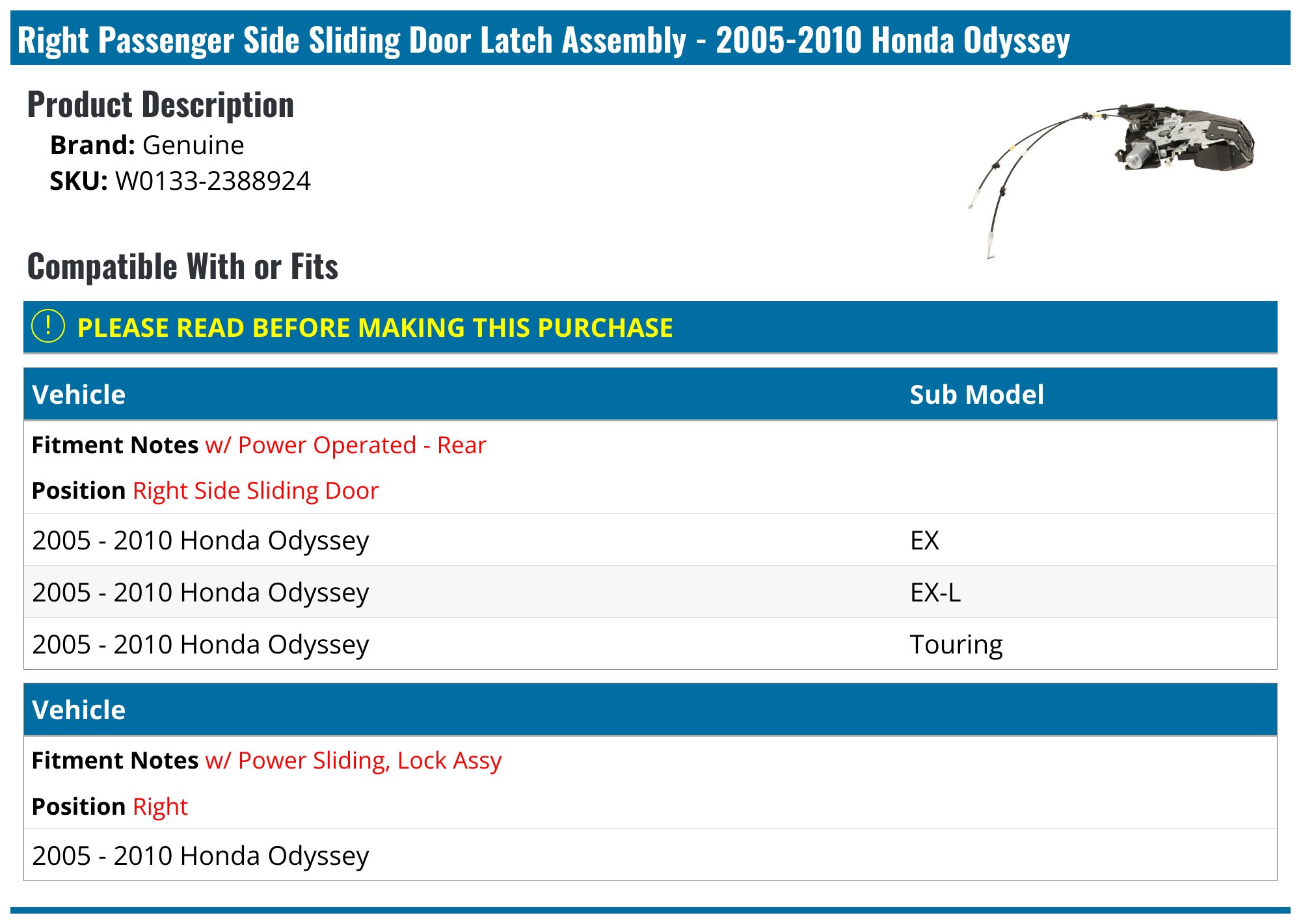 2005-2010-honda-odyssey-door-latch-assembly-genuine-w0133-2388924
