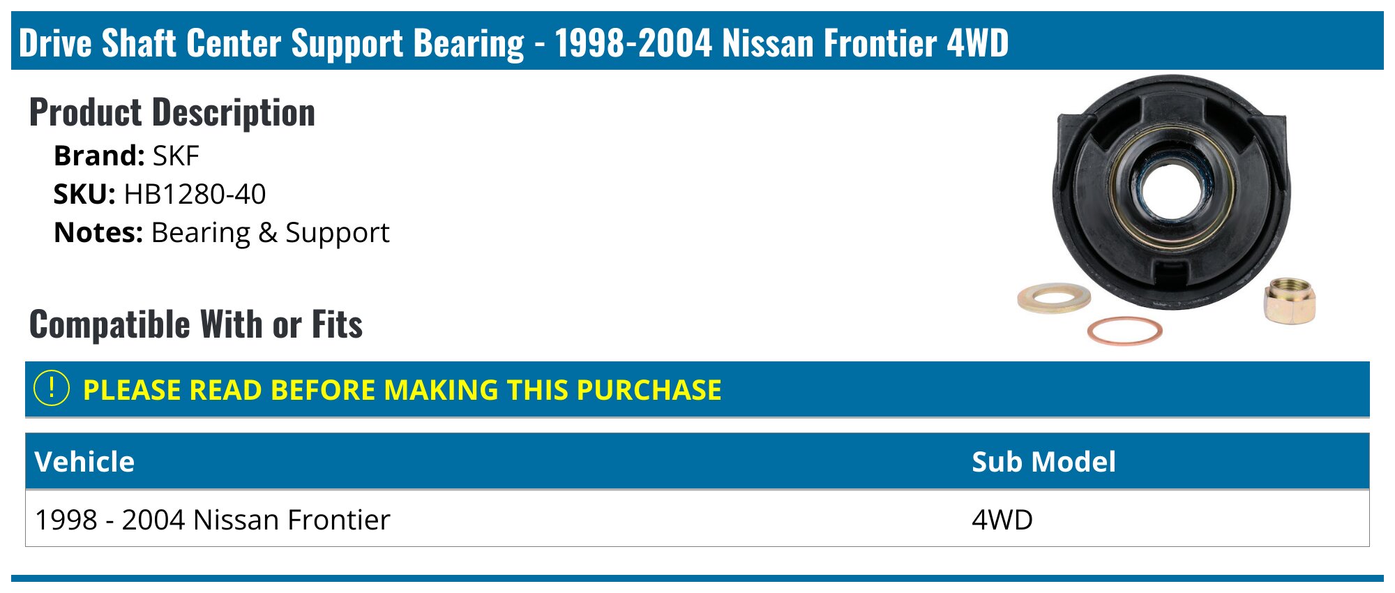 Complete Engines For Nissan Frontier FEMPRXZ Center Driveshaft Support  Bearing & Housing For Nissan For Frontier 2005 2009 2011 2015 For Titan  2004 2015 Exhaust Systems For Nissan Frontier