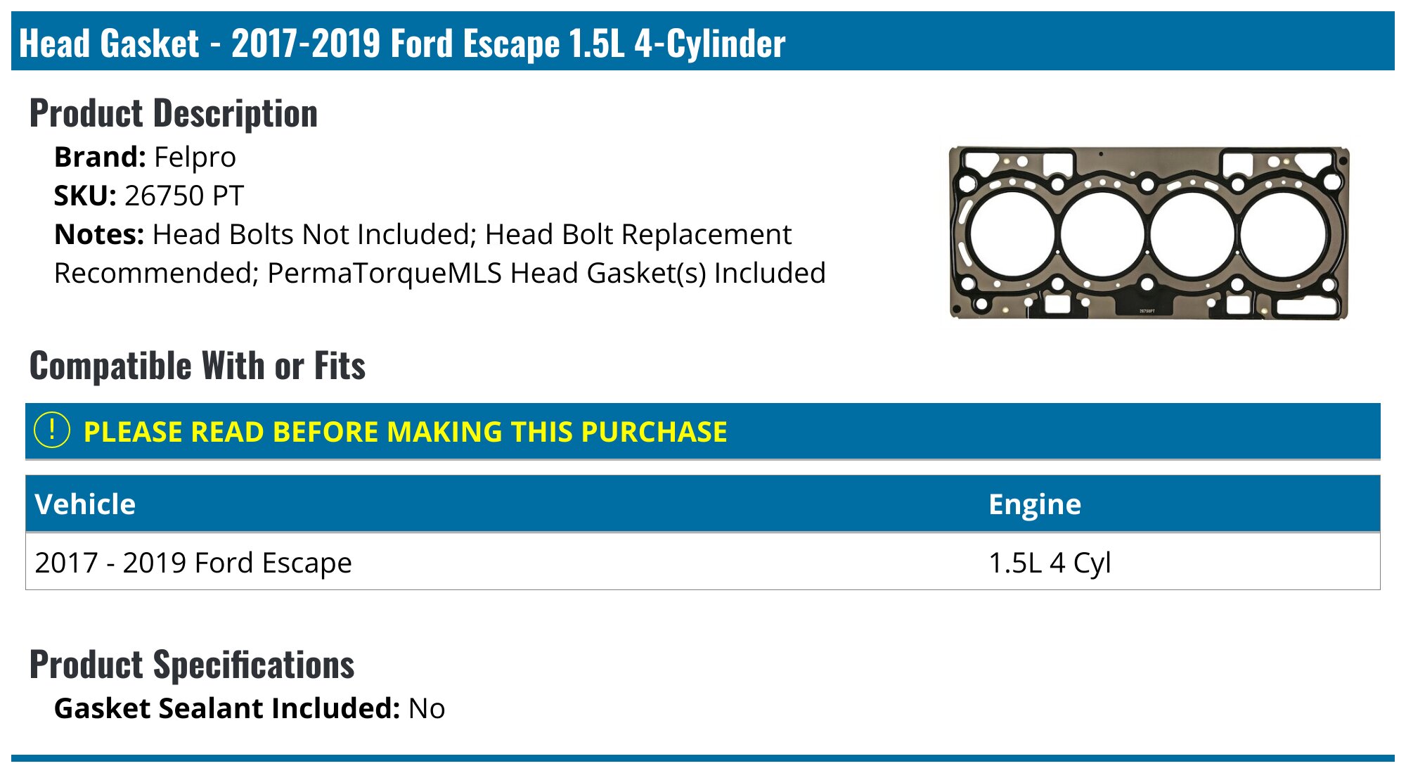 Head Gasket Set Bolts Lifters Fit 01-04 Ford Escape Mazda Tribute 3.0