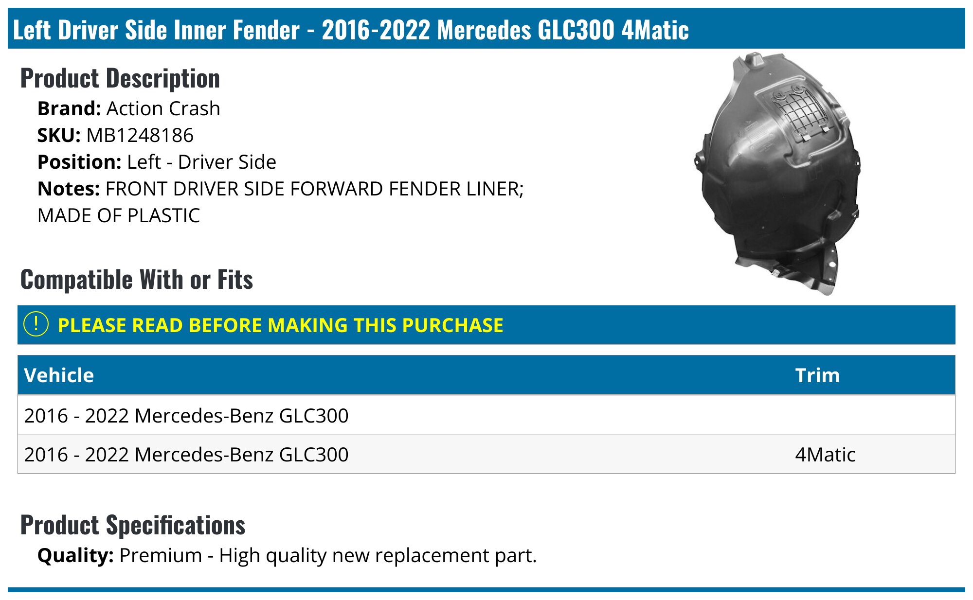 SAREMAS Foot Step for Mercedes Benz GLC GLC300 X253 2016-2022 Running Boards Side