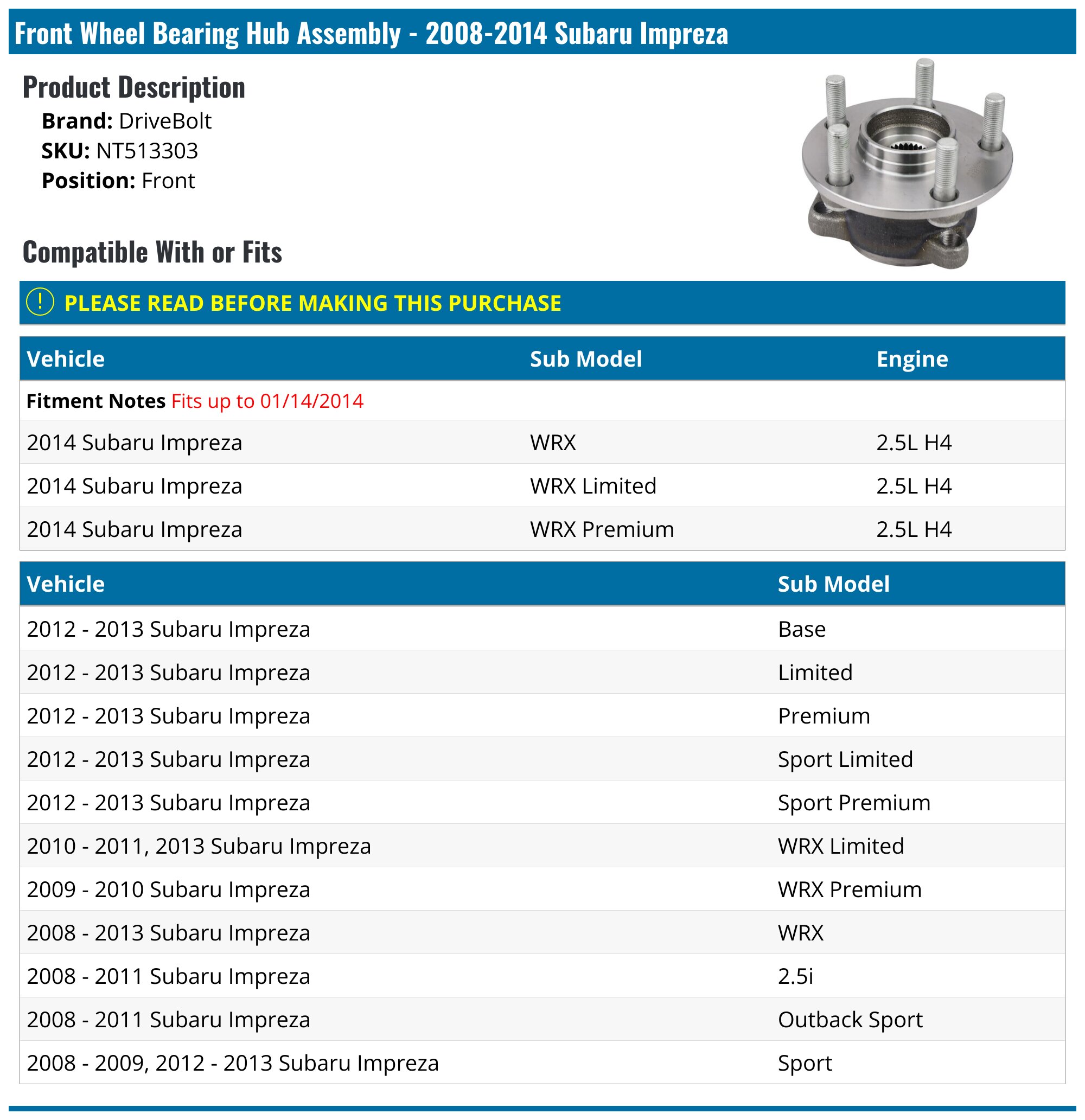 Sensors for 2013 Subaru Impreza | World OEM Parts Subaru