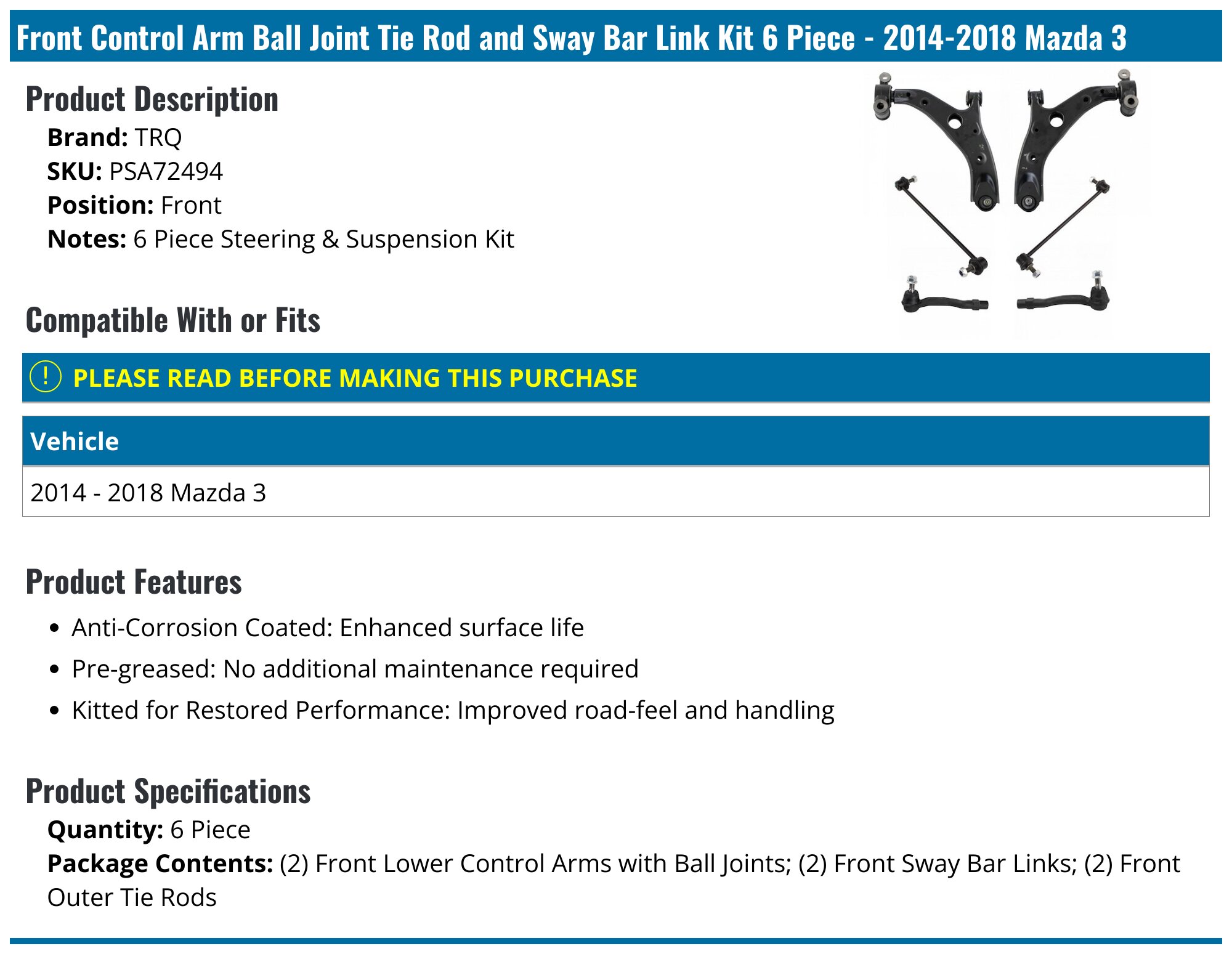 Marketplace Auto Parts Front Left Driver Side Lower Control Arm and Ball Joint Marketplace Auto Parts Front Left Driver Side Lower Control Arm and Ball Joint
