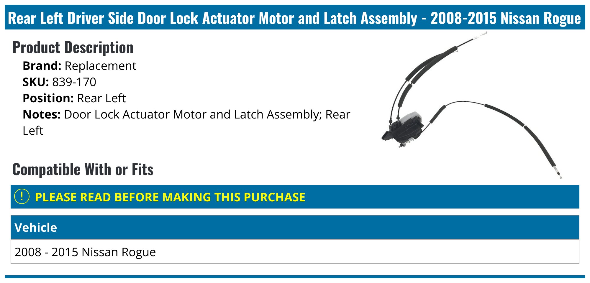 Lock & Hardware - 2021 Nissan Rogue