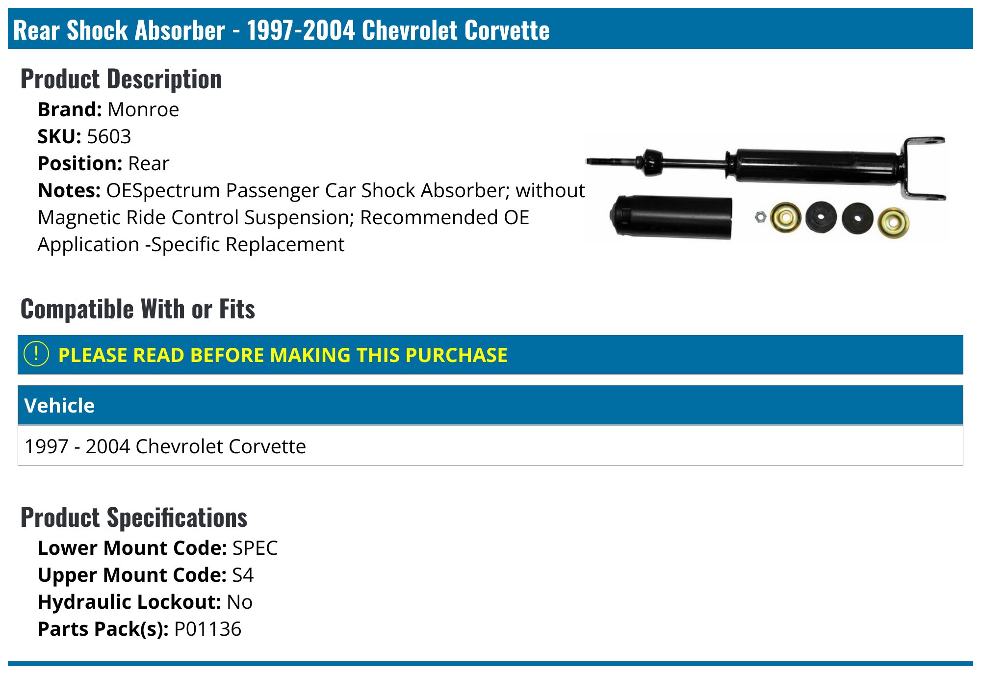 aFe - PFADT Series Featherlight Single Adjustable Street/Track Coilover System; Chevrolet Corvette (C5/C6) 97-13 (430-401001-N
