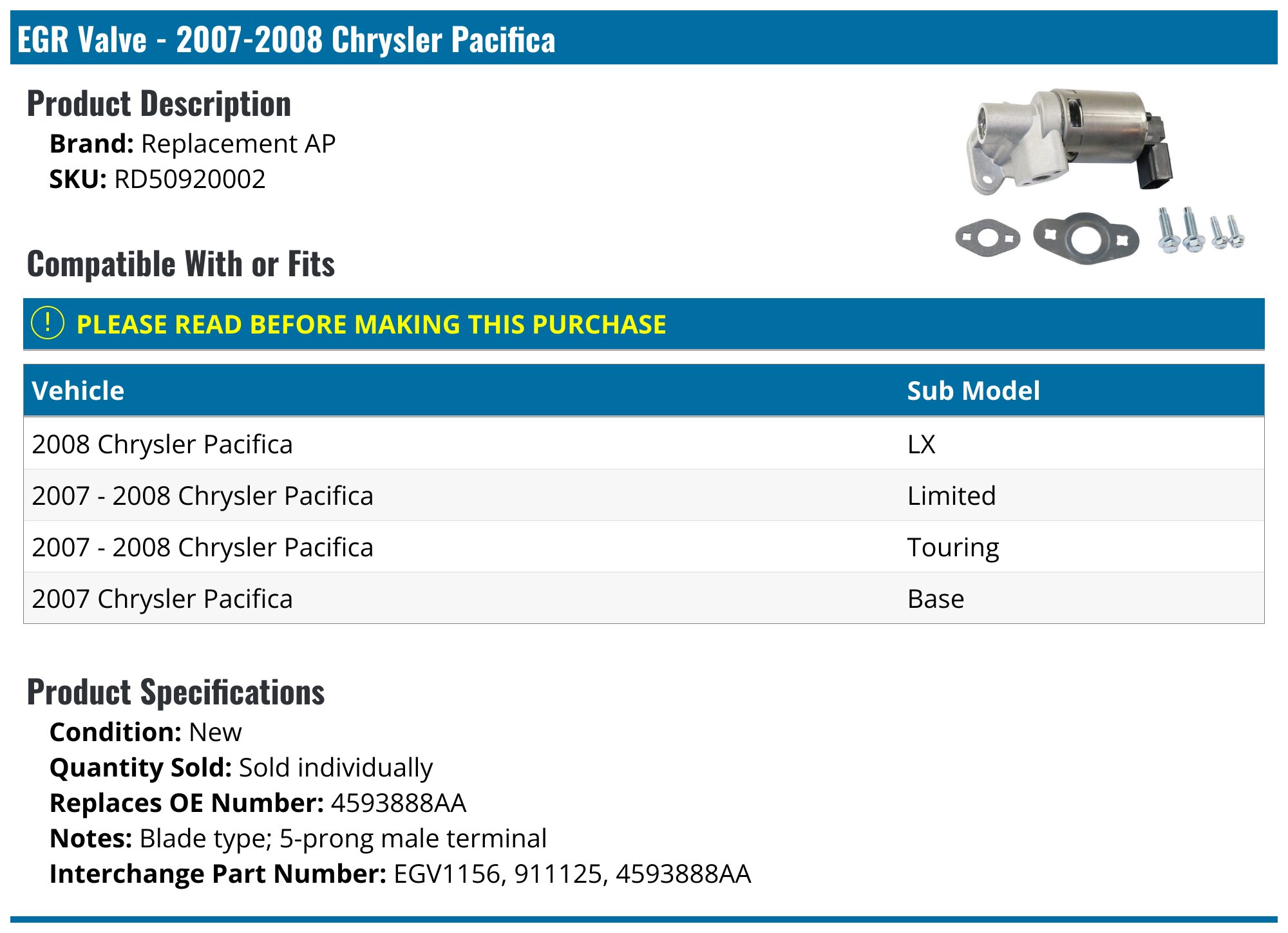 Uzooka Halogen Headlight Pair For Chrysler Pacifica 2007-2008 - Chrome, DOT/SAE