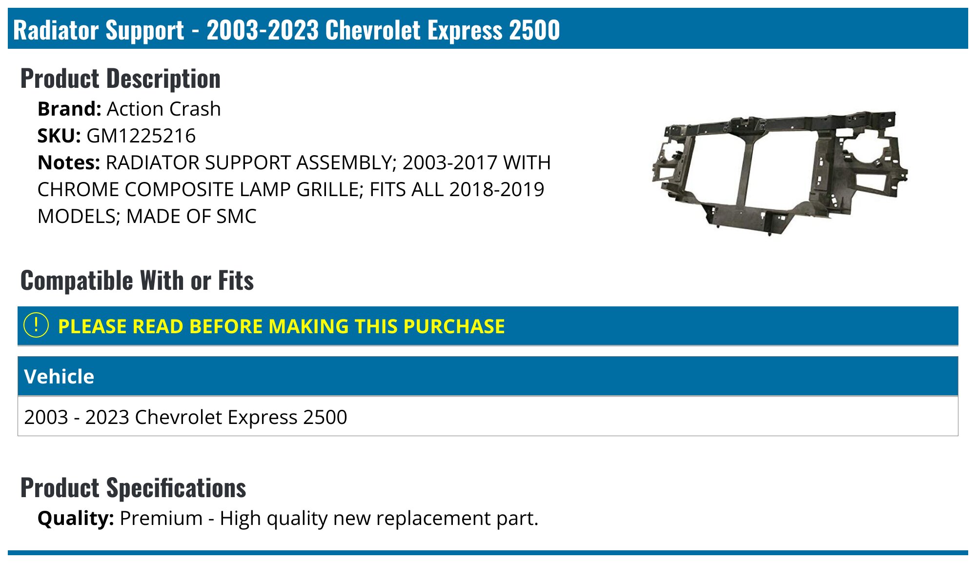 Front Bumper Brackets Left & Right For Chevy Express 2500 3500 & GMC Savana 2003-2025
