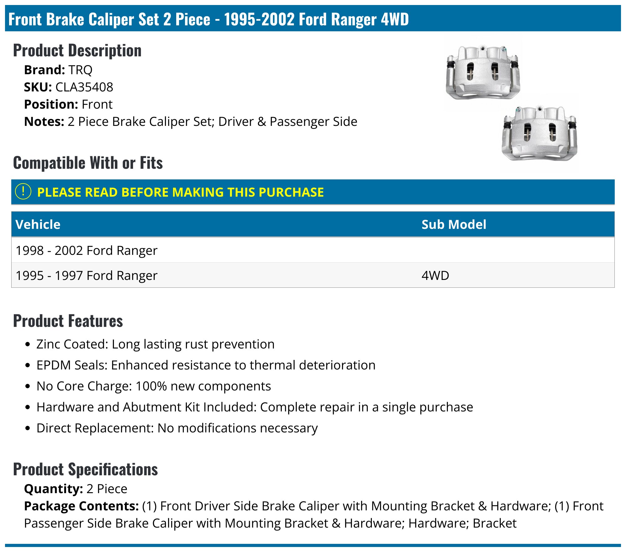 Ford Ranger Brake Kit - Front – Alcon USA