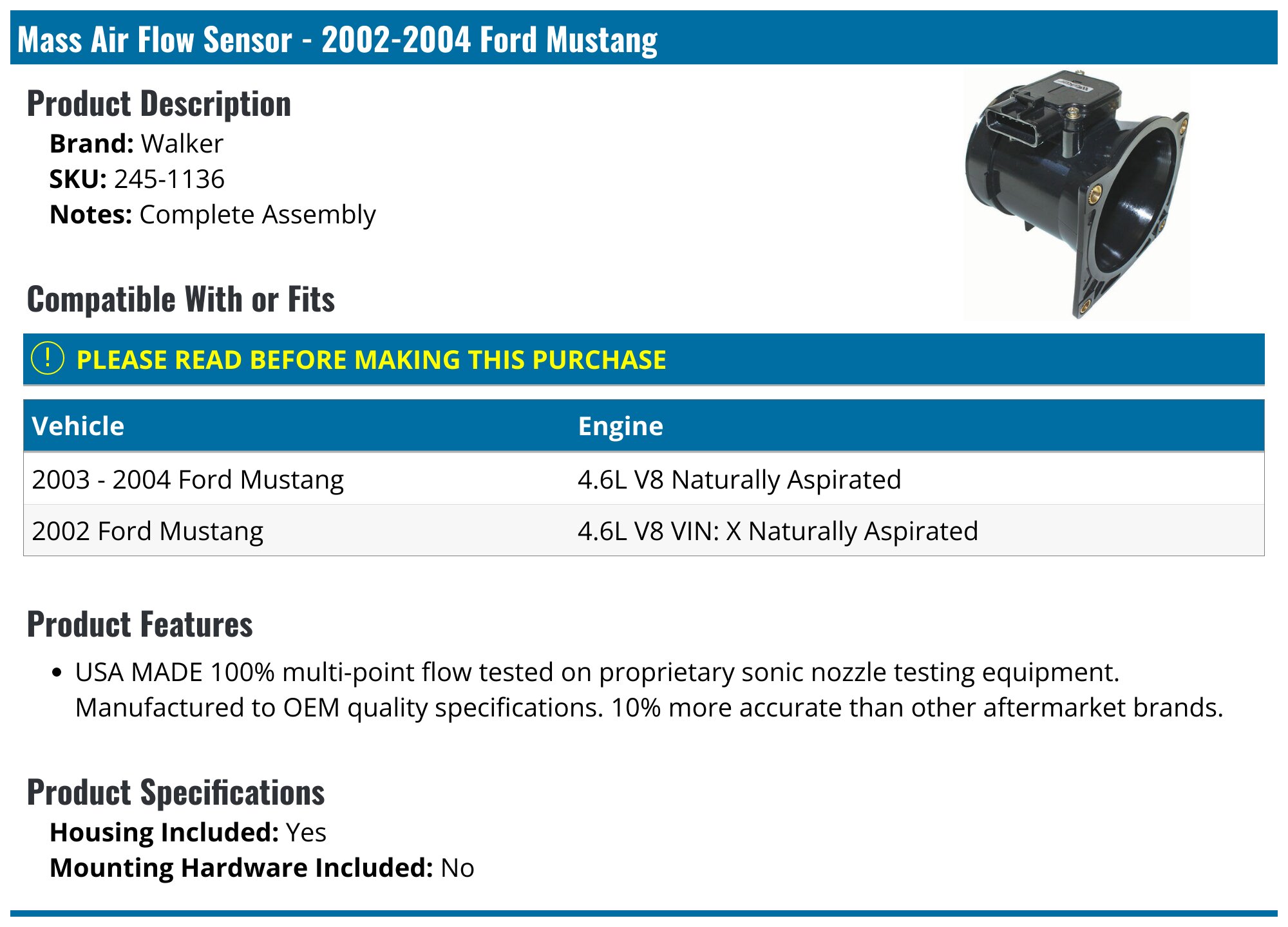 BECKARNLEY 158-1539 Air Mass Sensor - OE Replacement