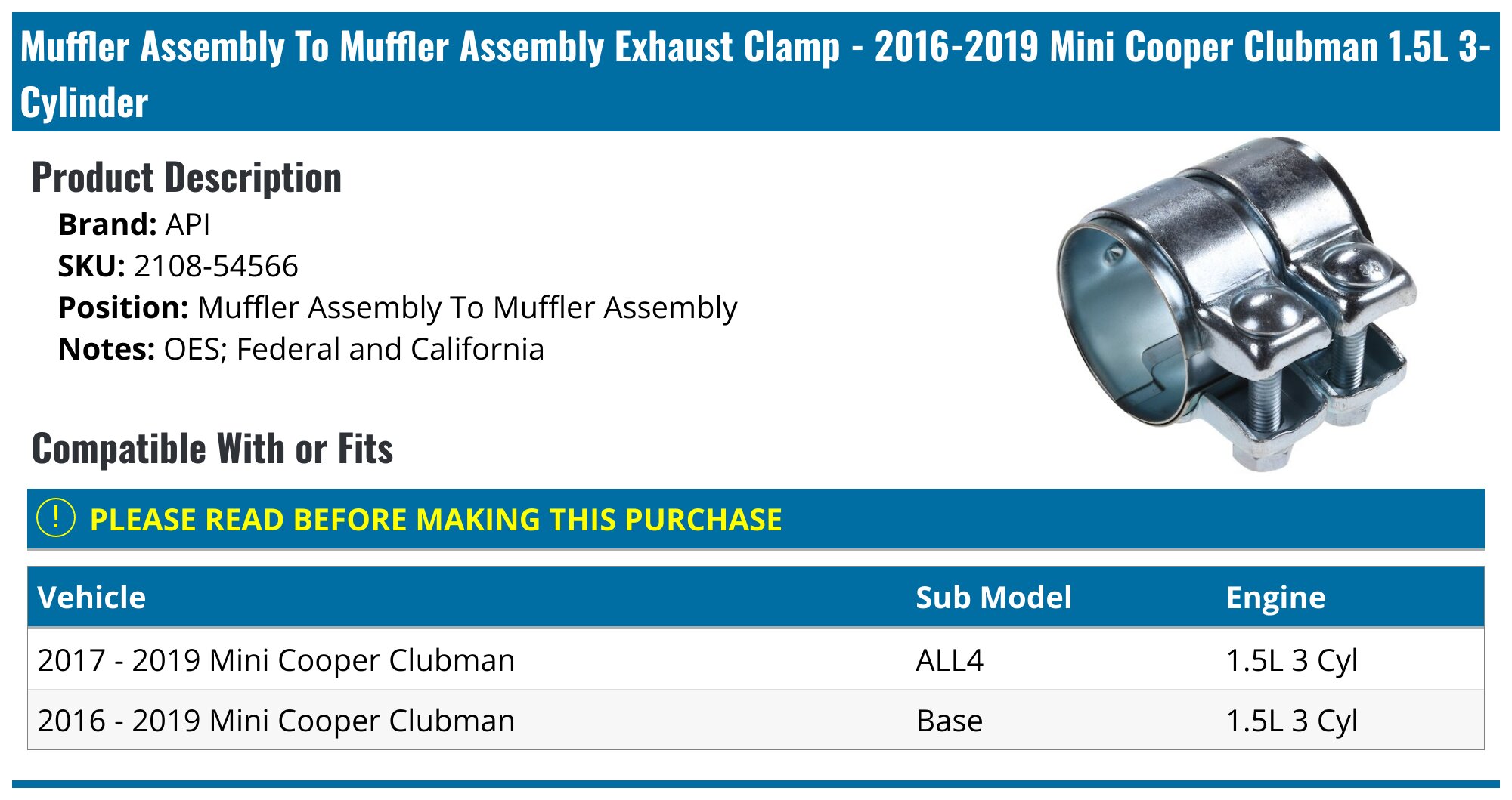 Genuine BMW   Exhaust Clamp (18 30 8 512 137