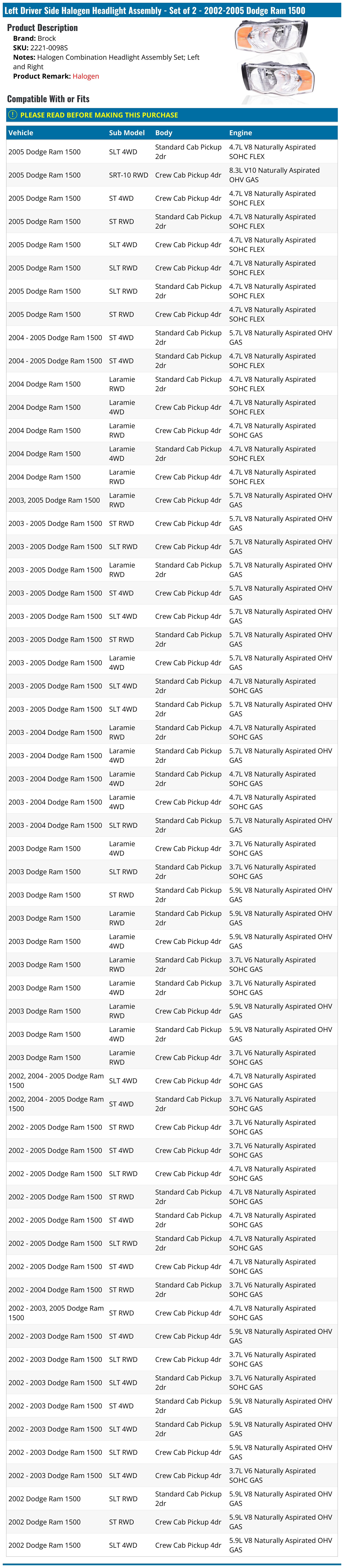 Dodge Ram 1500 OEM Parts Dodge RAM 1500 Replacement Parts