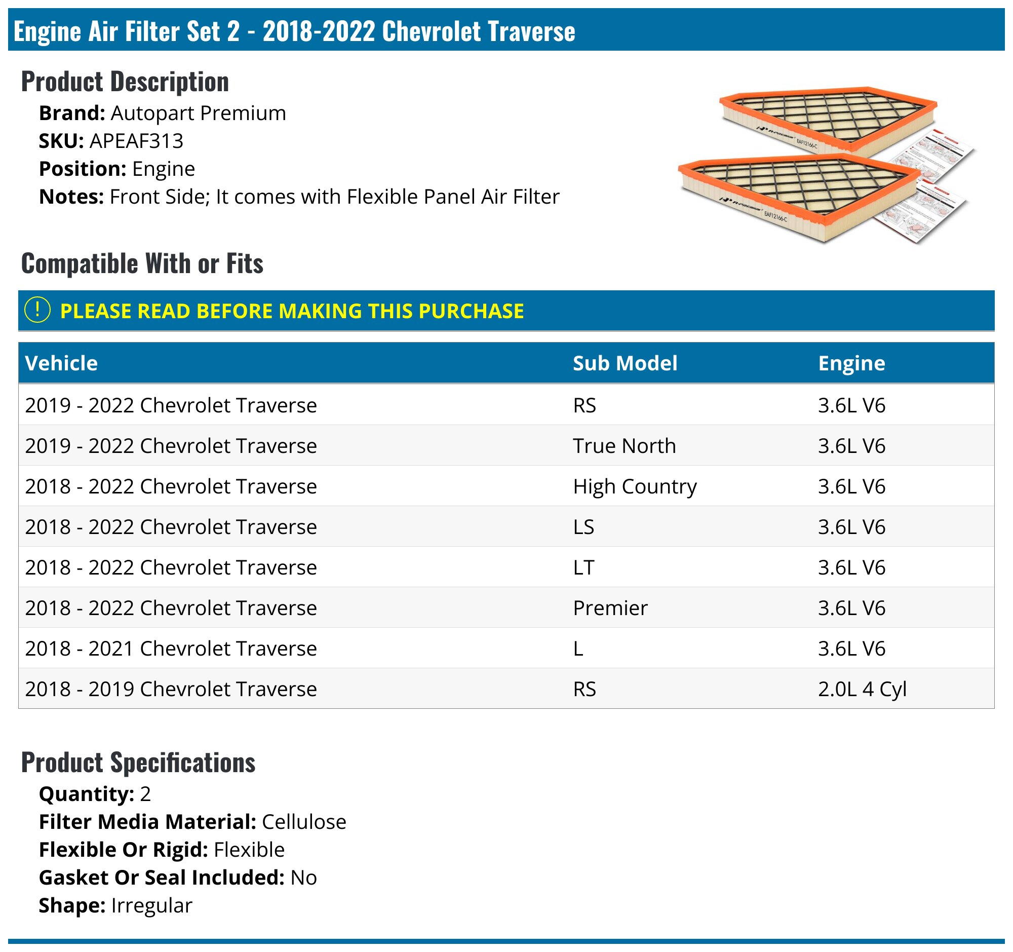Sitemapcdatahttpsnewthereferenznetterrific Air Filter For 2020 Chevy Traverse Images