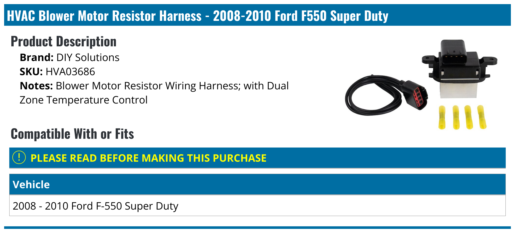 20082010 Ford F550 Super Duty Blower Motor Resistor DIY Solutions