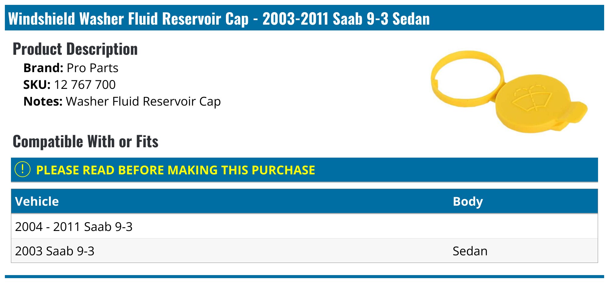 13313667] SAAB Washer Fluid Reservoir - Saab Parts from