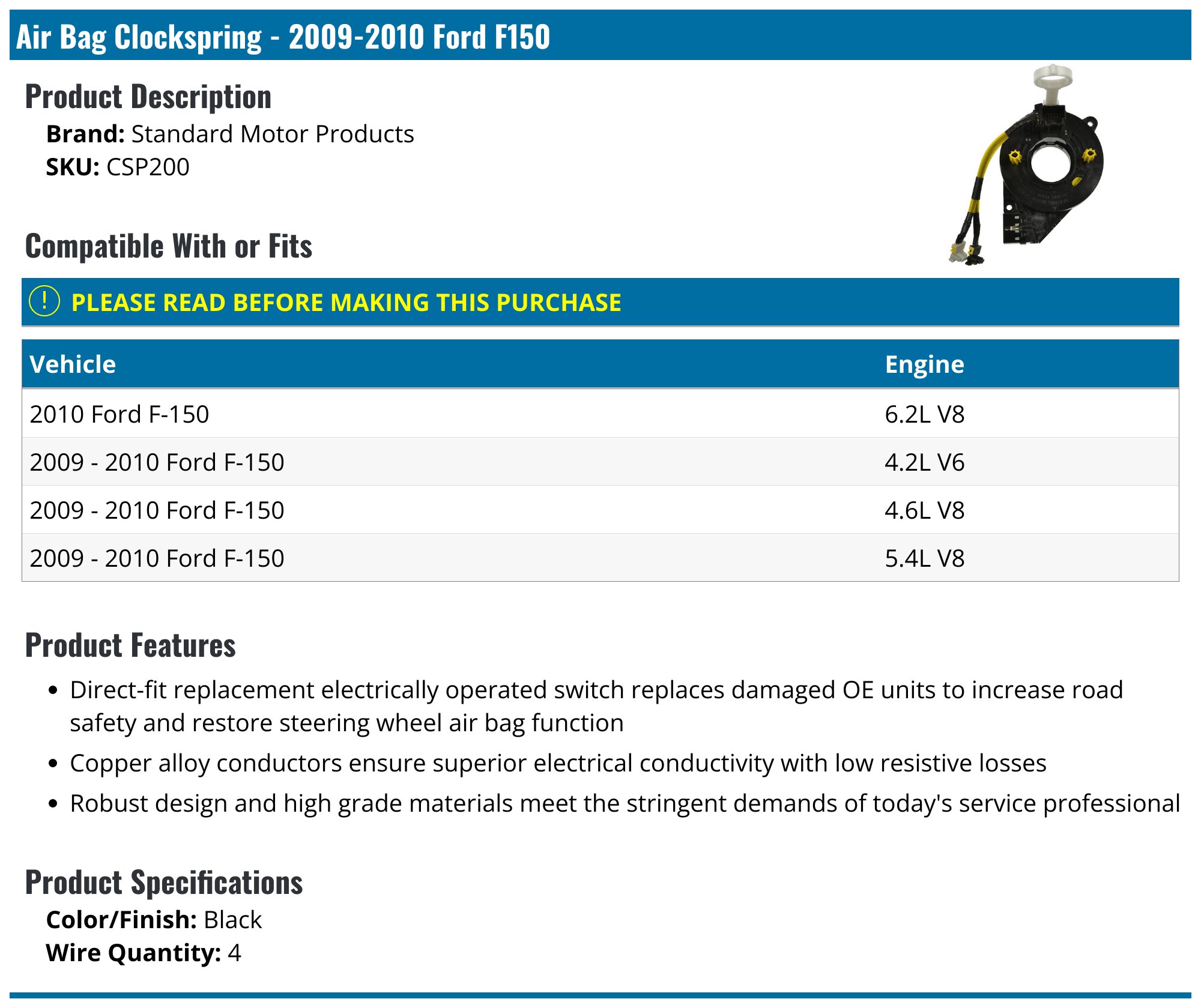 Bk2t-14A664-Ba Steering Wheel Clock Spring - Clock Spring and Spiral Cable Bk2t-14A664-Ba Steering Wheel Clock Spring - Clock Spring and Spiral Cable