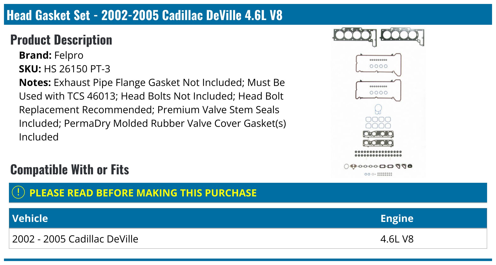 Sb Chevy Full Set 1955-1996 FEL-PRO 2802 | UK