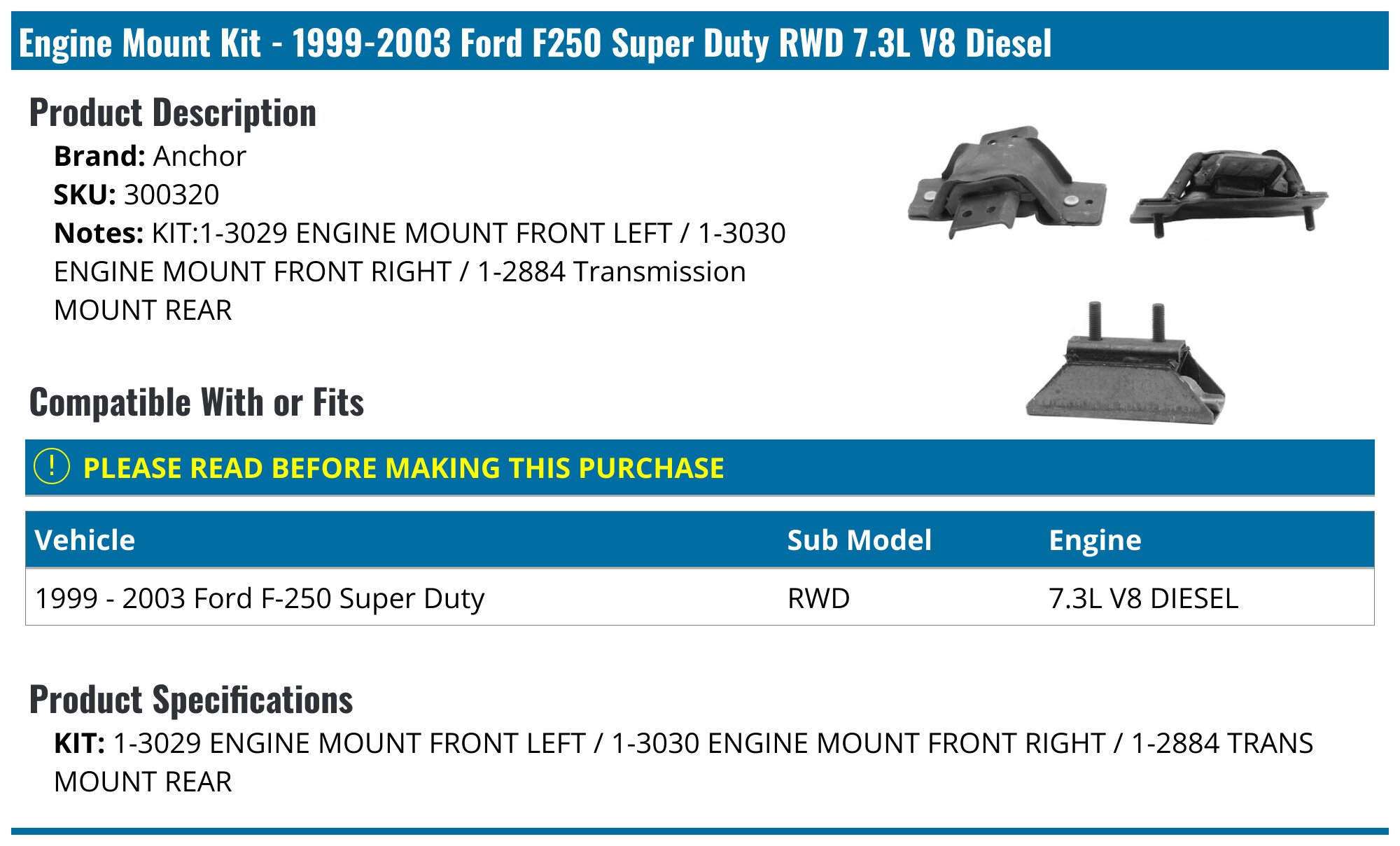 Motorcraft Oil Change kit for 2024 Ford F250 Super Duty 7.3L V8 FL820S
