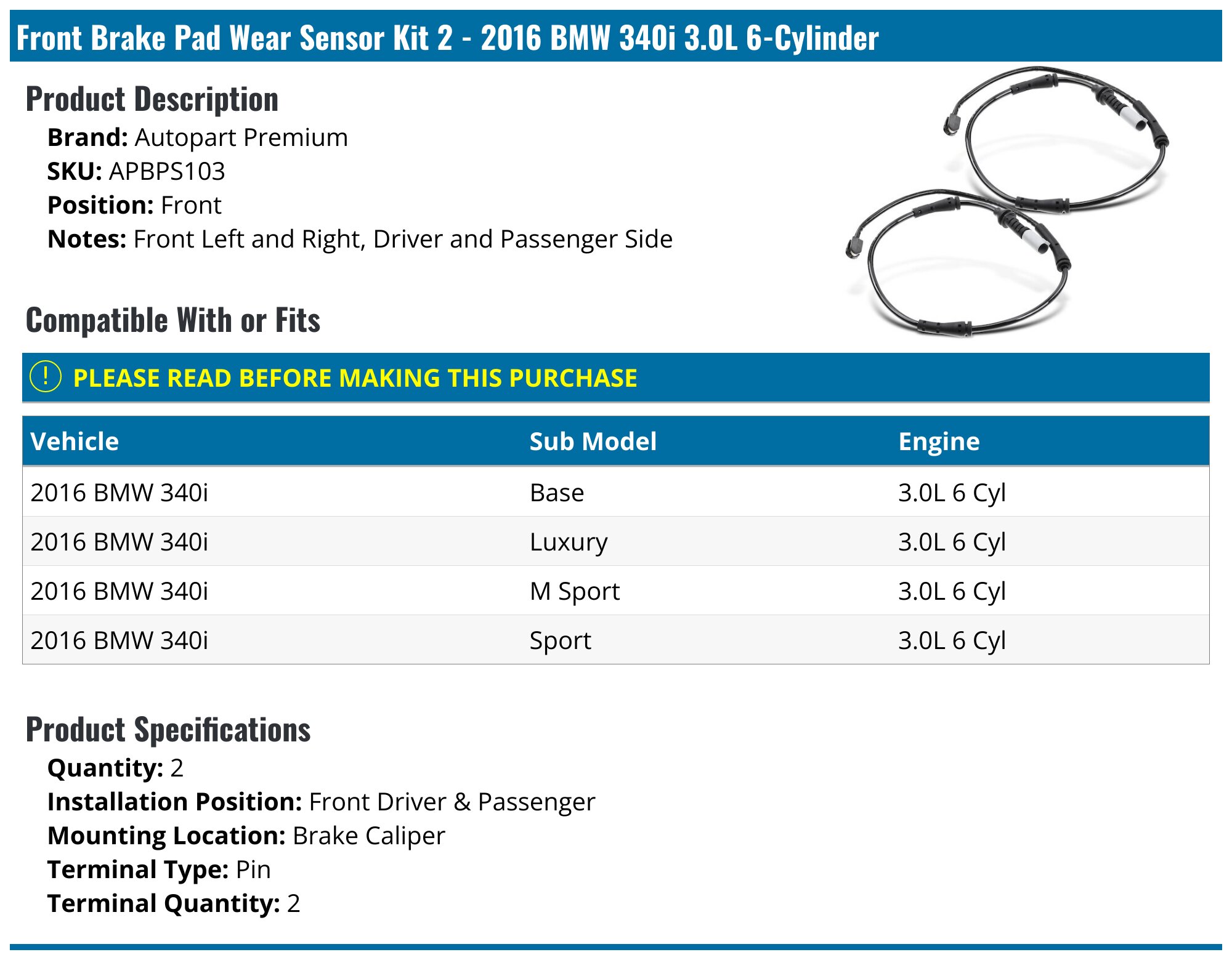 For BMW F10 E60 E61 E63 5-Series Rear Passenger Right Brake Pad Sensor Genuine E - Foto 10