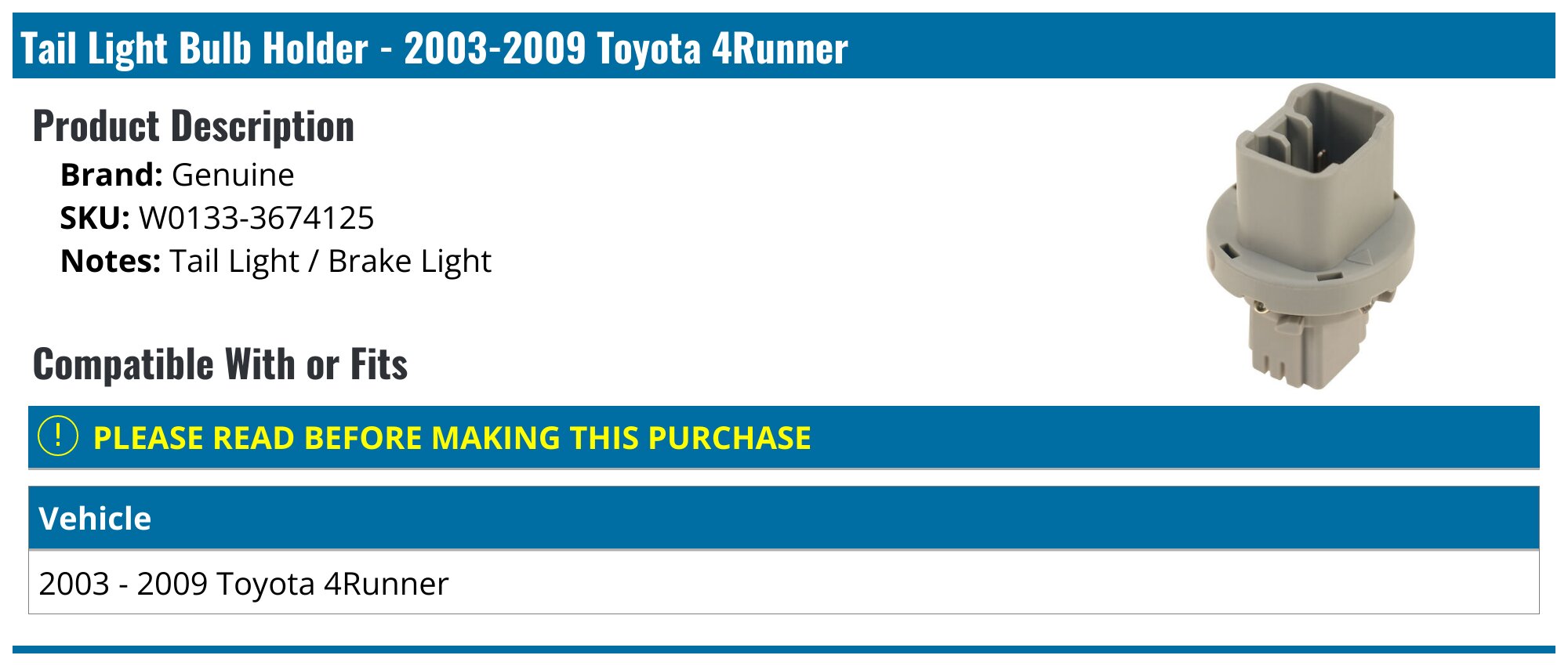 Left Driver Side Tail Light Assembly – Toyota 4Runner 2006-2009 – Thor-More-Lighting Direct Replacement