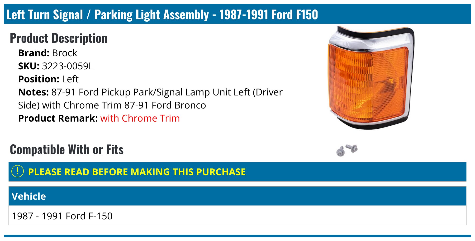 DORMAN TURN SIGNAL / PARKING LIGHT ASSEMBLY