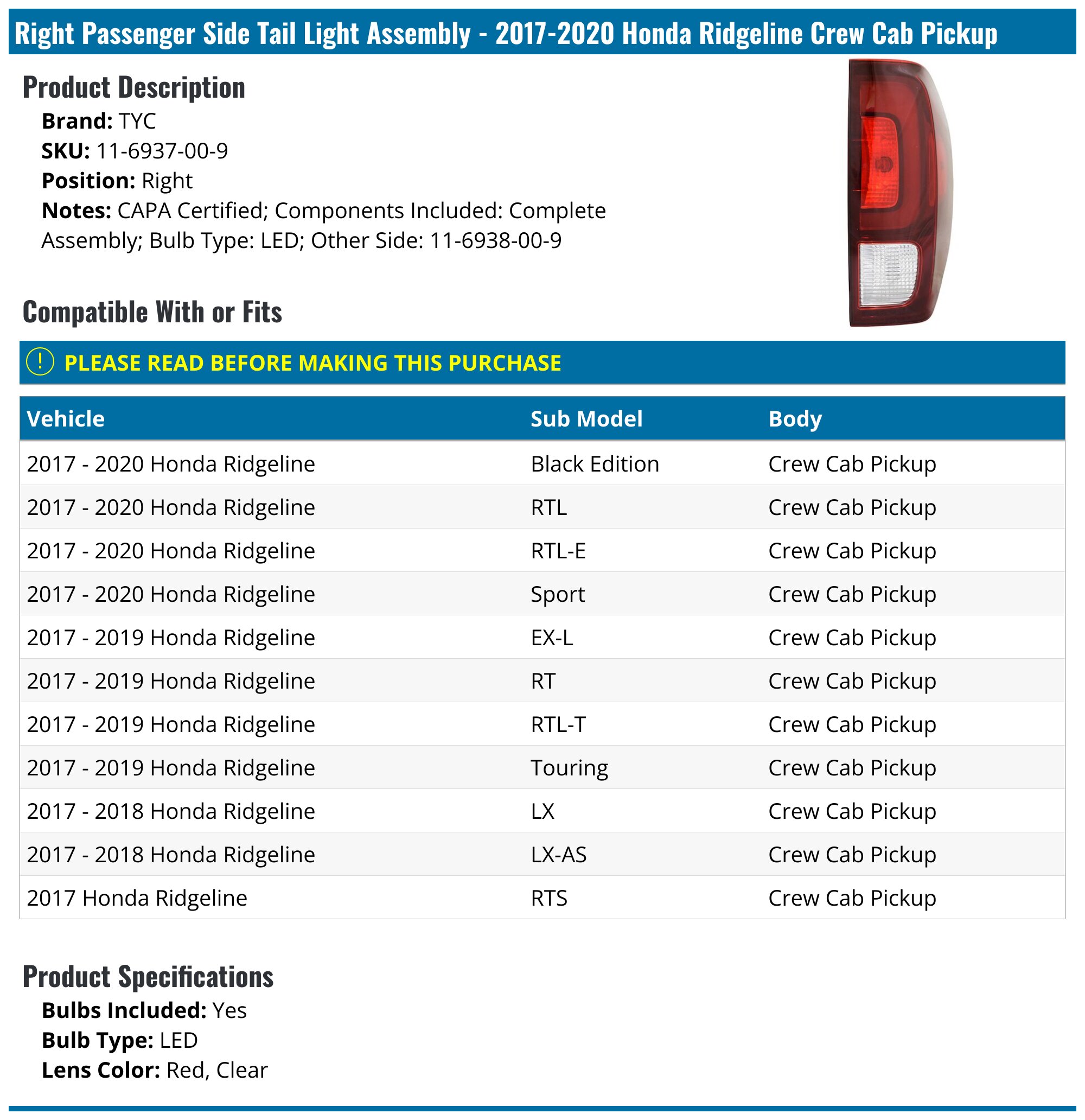 Honda Ridgeline Parts & Accessories Aftermarket Body Parts