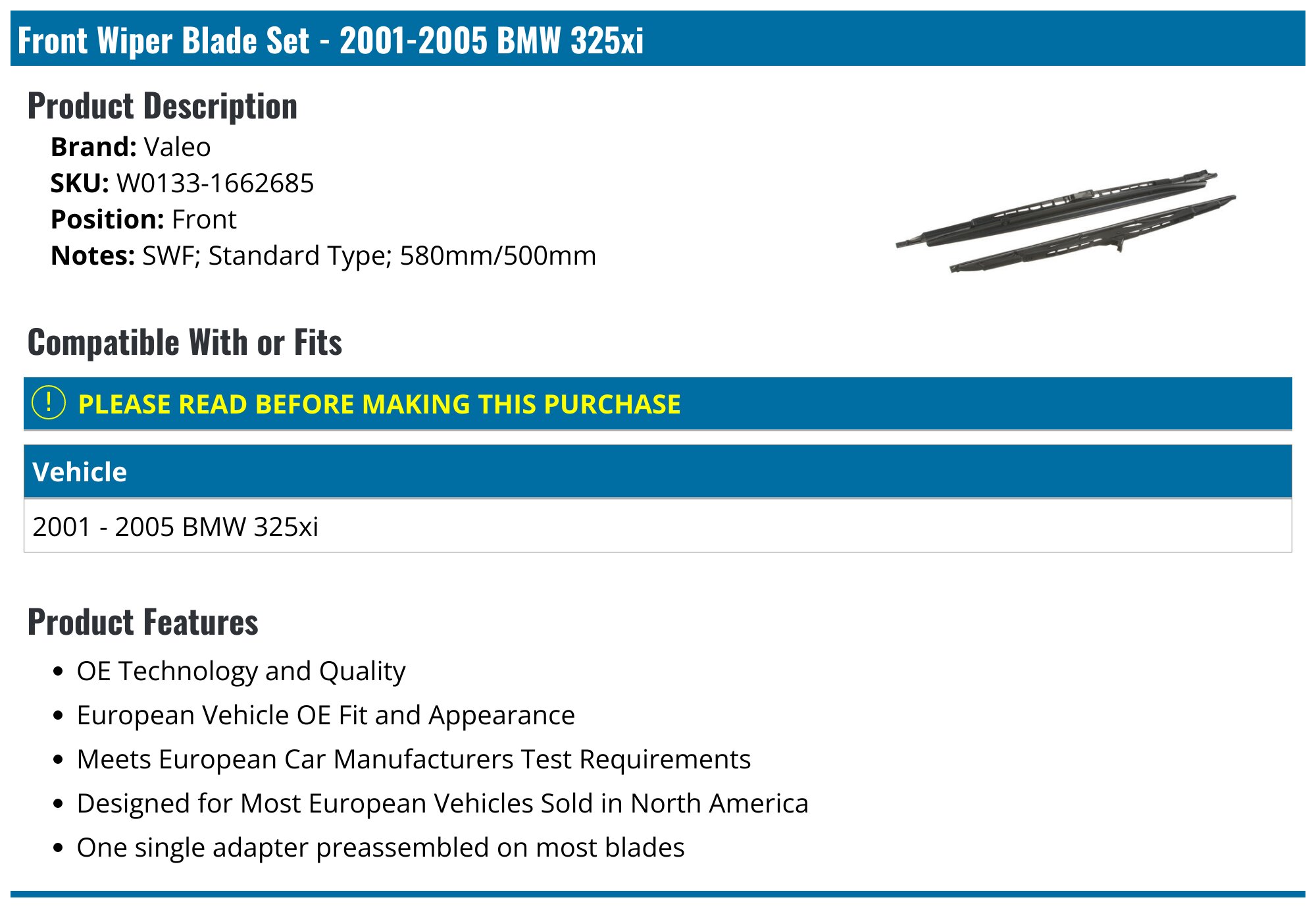 Windshield Wiper Systems For BMW M3 BMW Wiper Blades Set – Direct - Foto 10