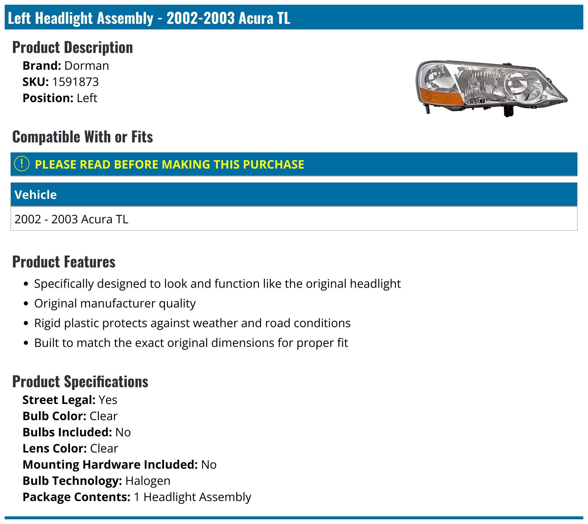 Black Housing HID Xenon Headlight Pair Black Housing HID Headlight Pair For  2002-2003 Acura TL Xenon Models - Complete Left \u0026 Right Assembly Set Acura  Tsx 2004 Headlights, image size:2000x1781