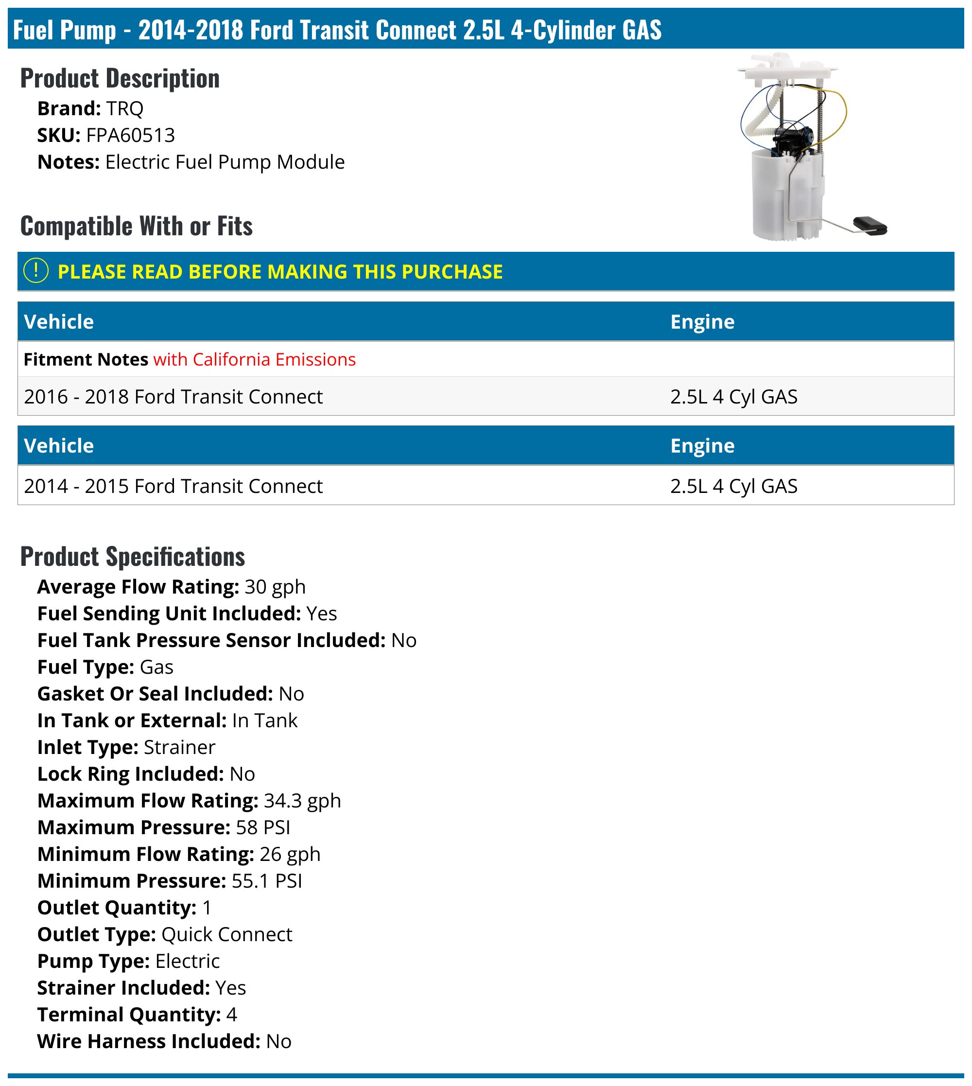 Motorcraft ® - Ford F-150 2011 Fuel Pump and Sender Assembly