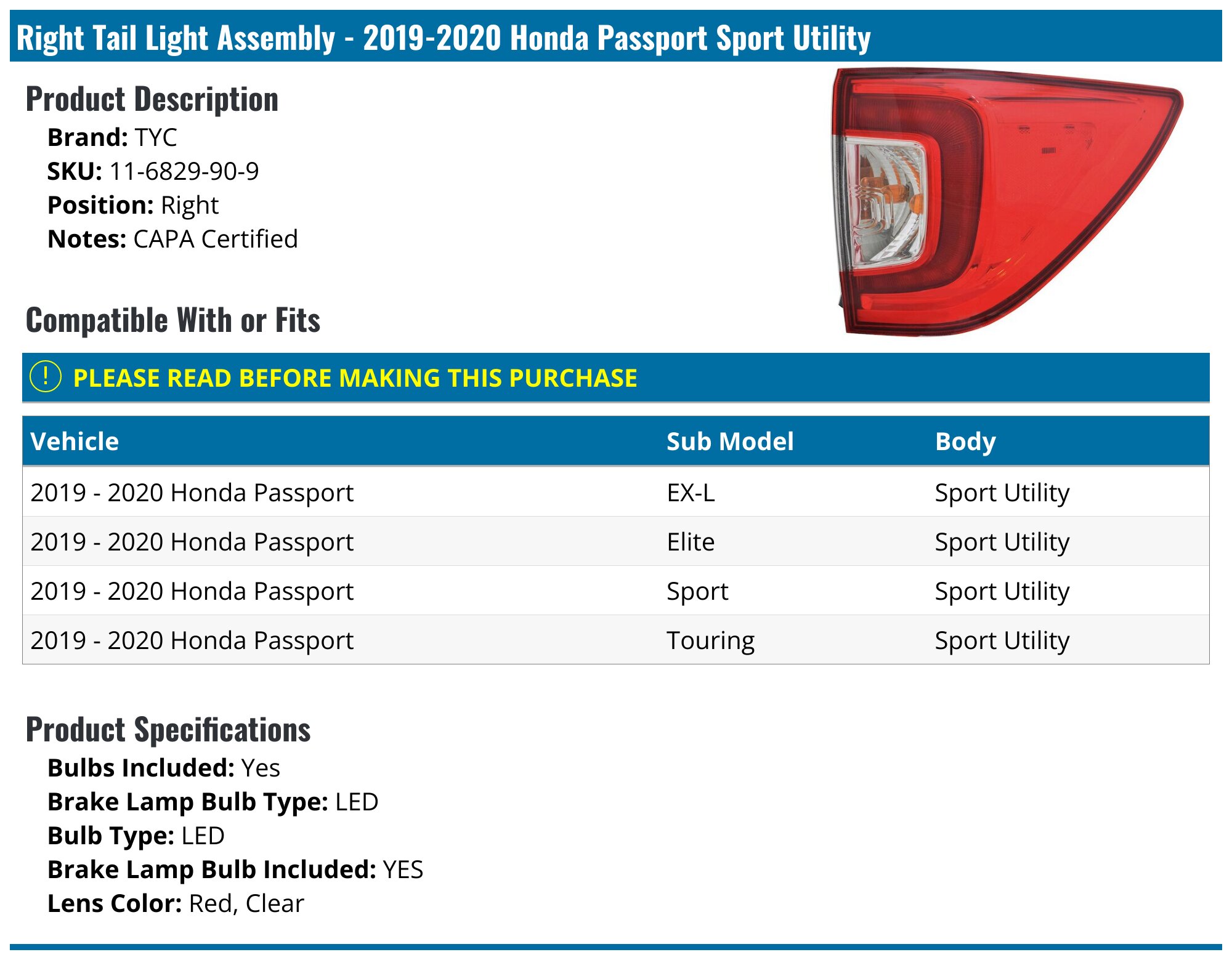 Brand Halo LED Fog Lights for 2019 2020 2021 Honda Passport