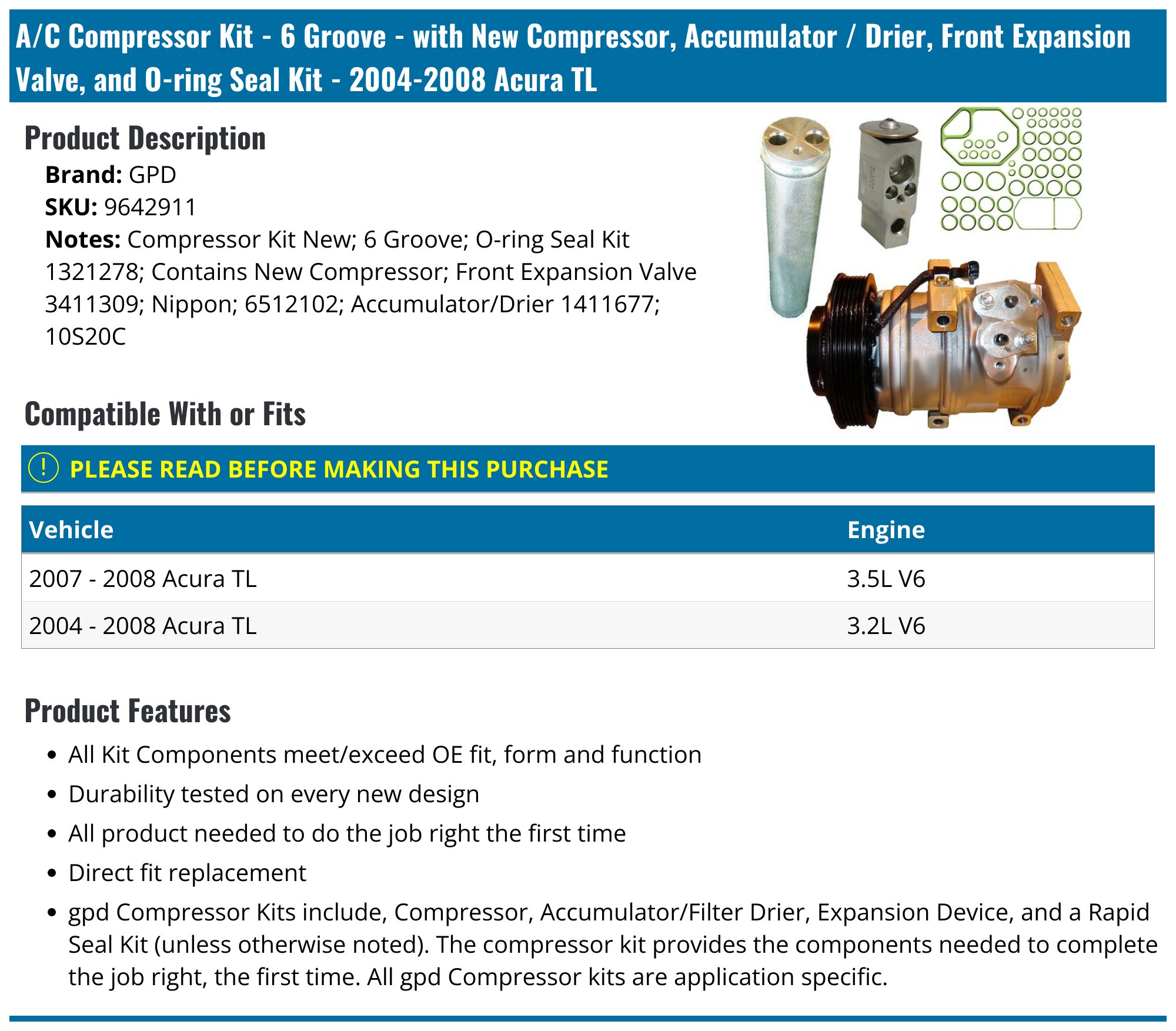 A/C Compressor Clutch Coil For Acura TL (2004-2014) – High Quality, Denso Fit