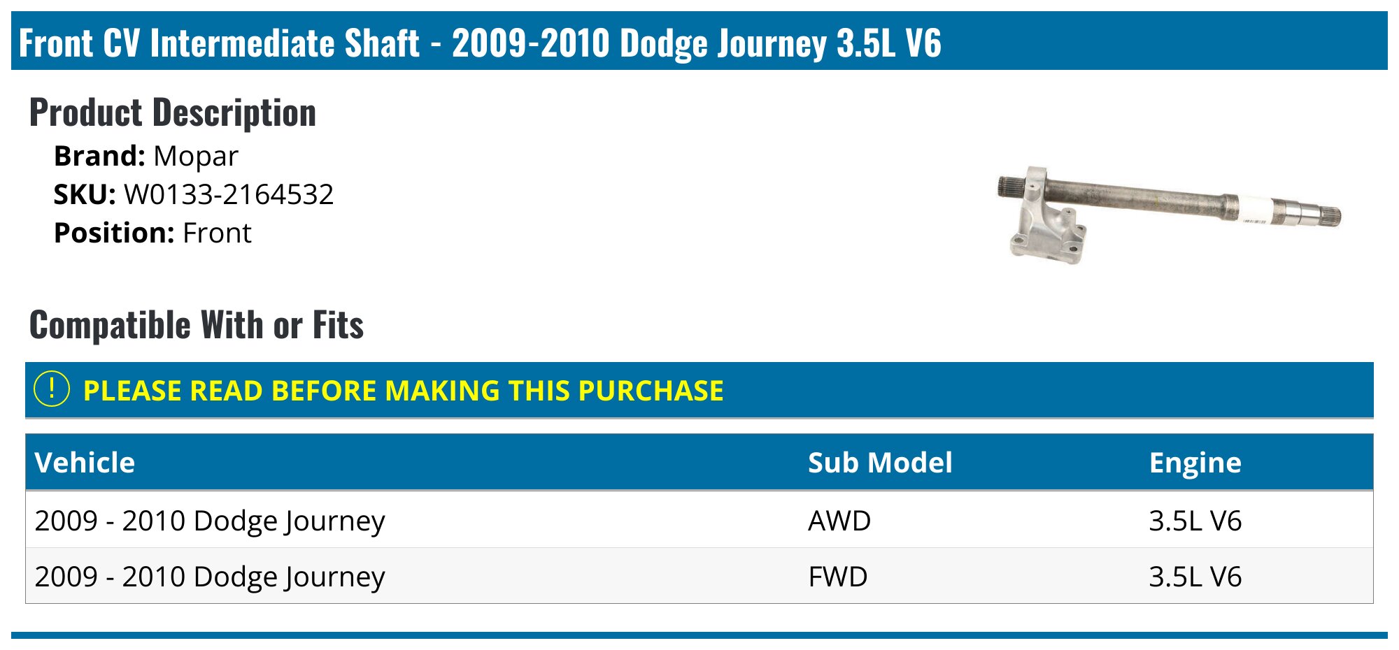 Deals Drive Shaft For Dodge Journey OEM Standard Fit & Durable