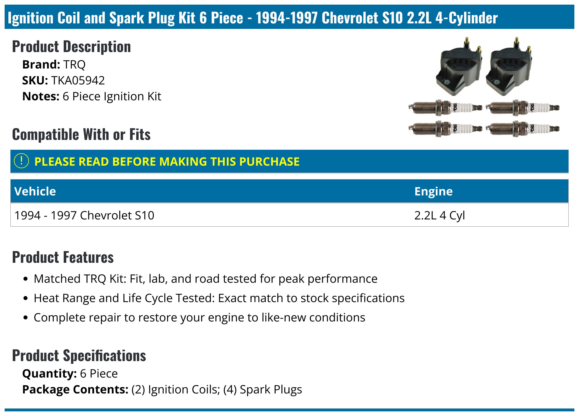 ECCPP Serpentine Belt Tensioner Kit For 1994-1997 Chevy S10 & GMC Sonoma 2.2L - OE Spec Aluminum