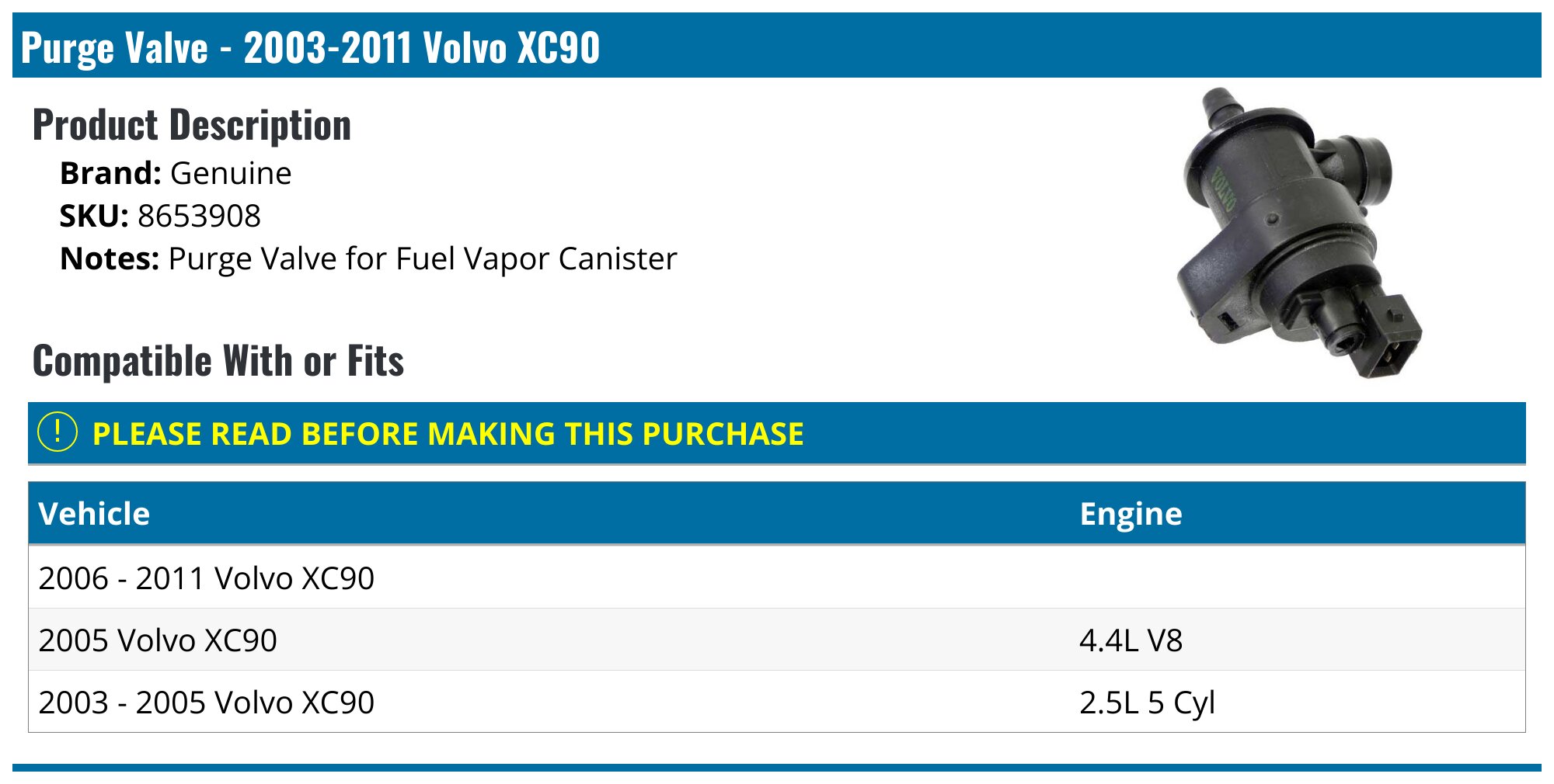 8653908 volvo xc90