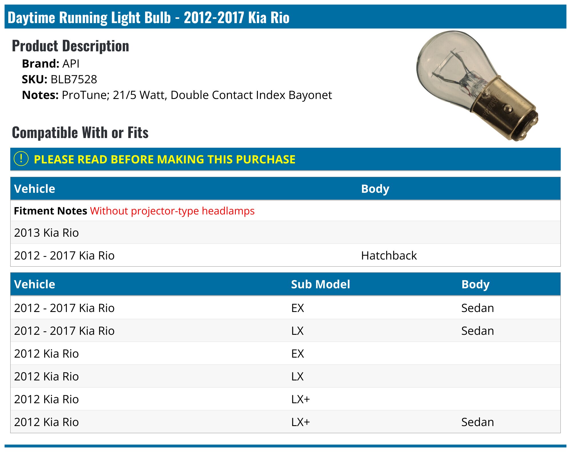 For Kia Rio Rear Number Plate Bulbs Reg Plate Bulb Light Lights MK3 (12-17) | UK