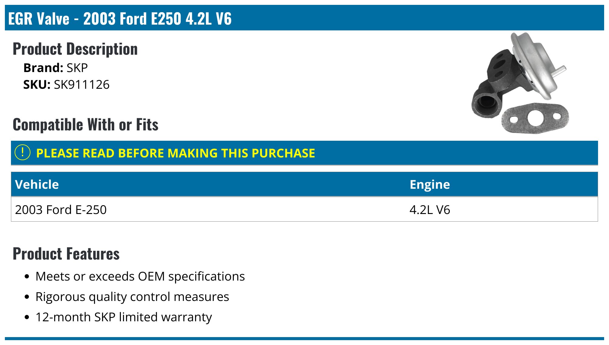 2003 Ford 4 2l V6 Manual Egr Bolt Circle