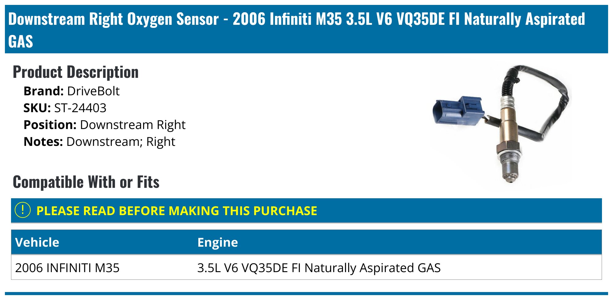 4x Oxygen 02 O2 sensor for 2008 Infiniti G35 3.5L Upstream + Downstream