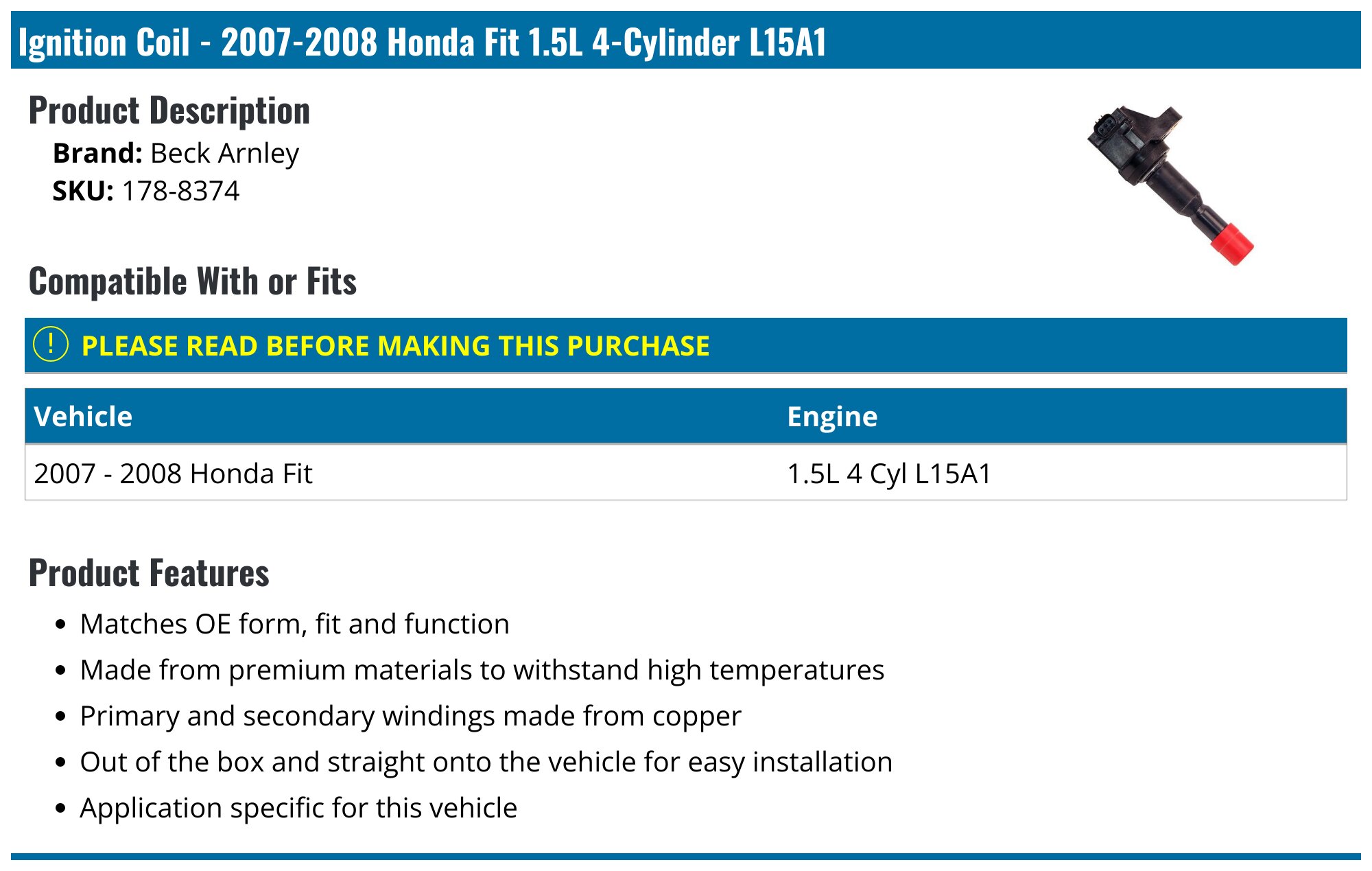 4x Ignition Coil & 4x Denso Platinum Spark Plug Fit 07-08 Honda - Foto 5