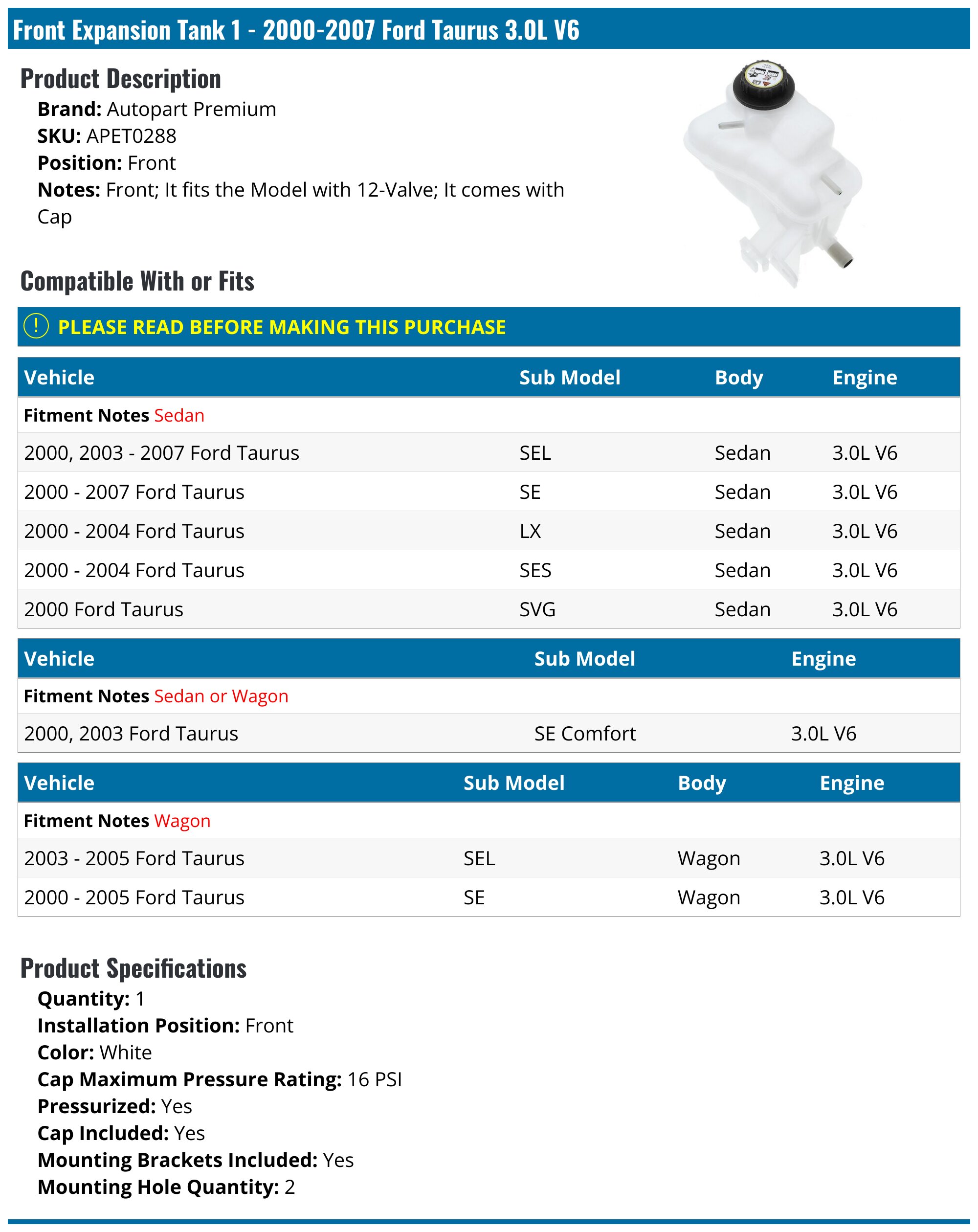 A-Premium Engine Coolant Overflow Recovery Expansion Tank with Cap Compatible with Nissan