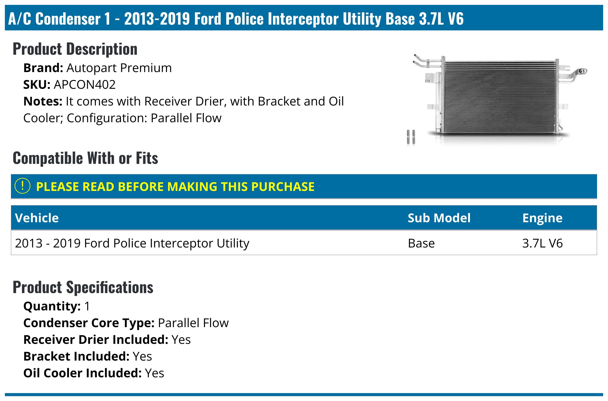 Air Conditioner - 2023 Ford Police Interceptor Utility