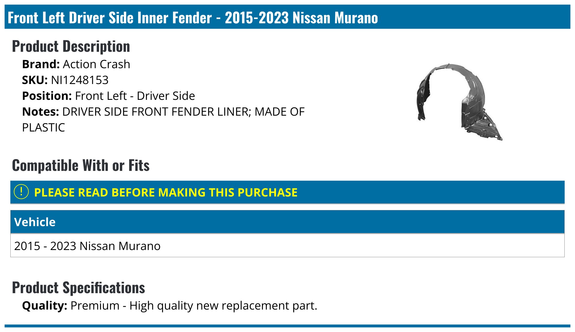 NEW OEM Nissan 2015-2024 Murano Frontier Fender Molding Trim Rivet 768D9-1JA0A NEW OEM Nissan 2015-2024 Murano Frontier Fender Molding Trim Rivet 768D9-1JA0A