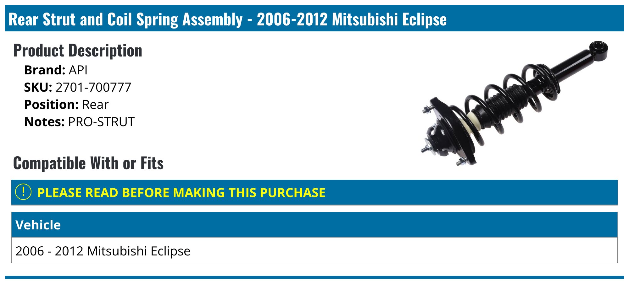Shocks & Struts - 2007 Mitsubishi Eclipse | O'Reilly Auto Parts