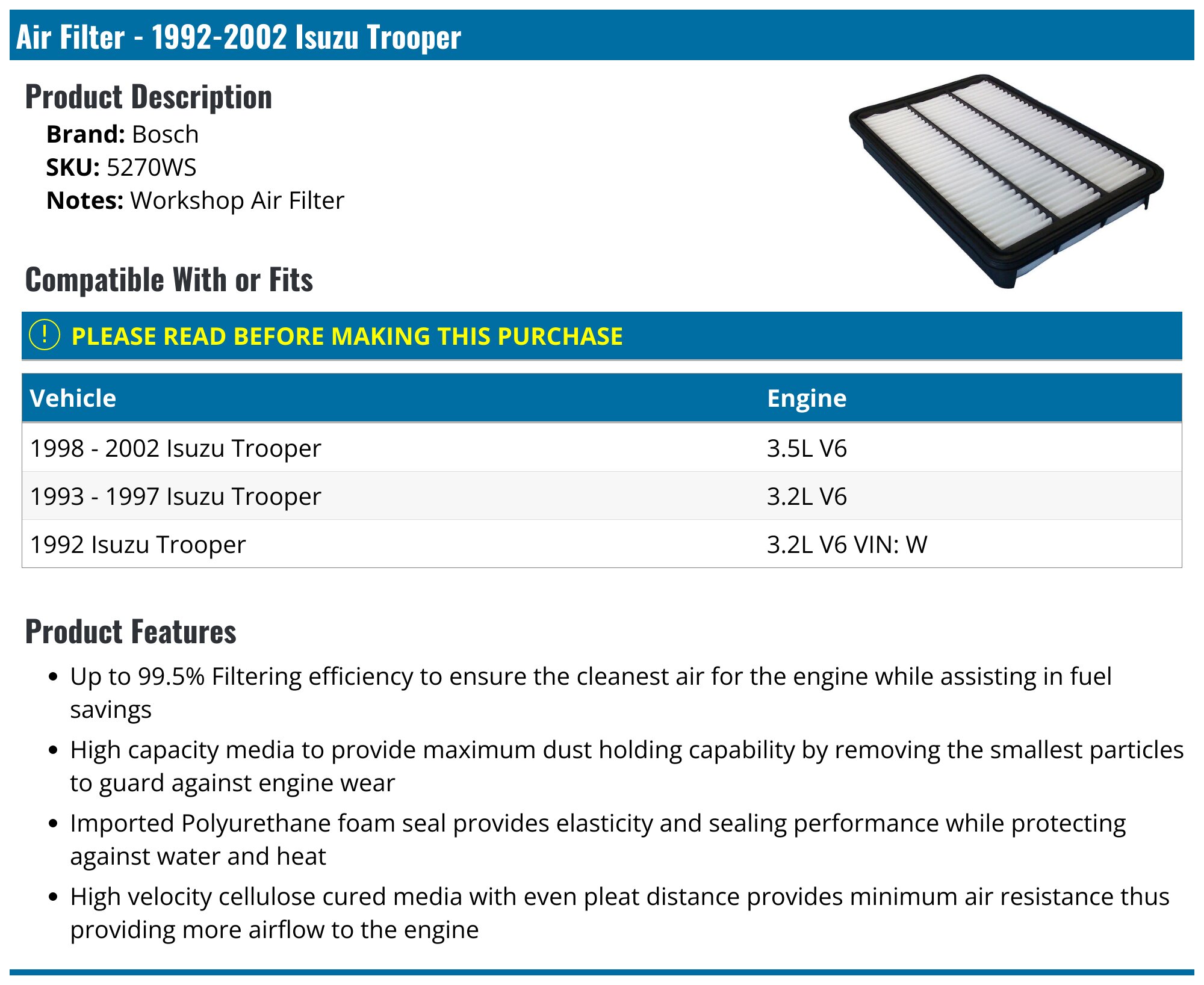 Engine Oil Filter Fits: Chevrolet GMC Isuzu l4 3.9L Diesel 1992