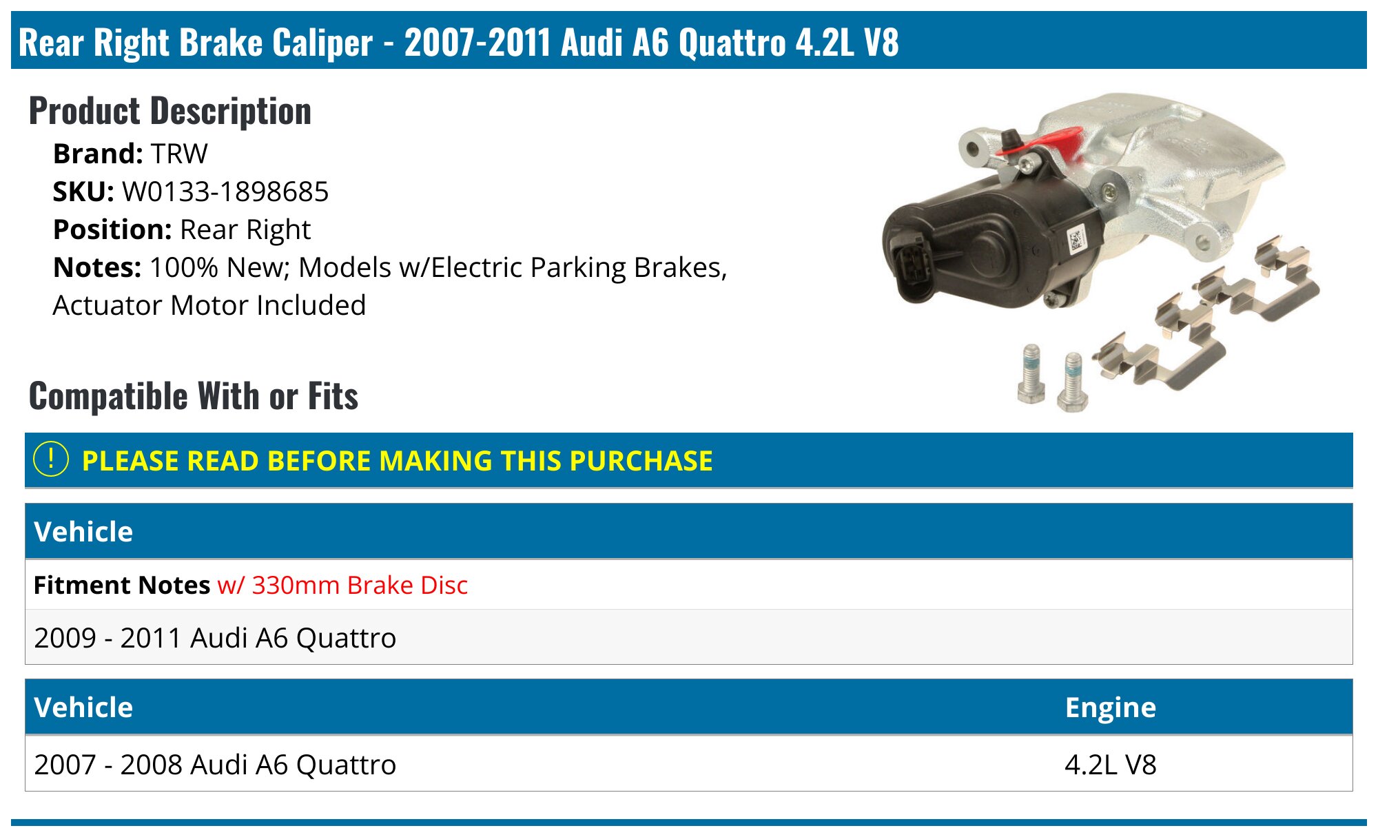 Advantage Audi A6 Avant Front Brake Calipers Pair (97-11) - Left & Right
