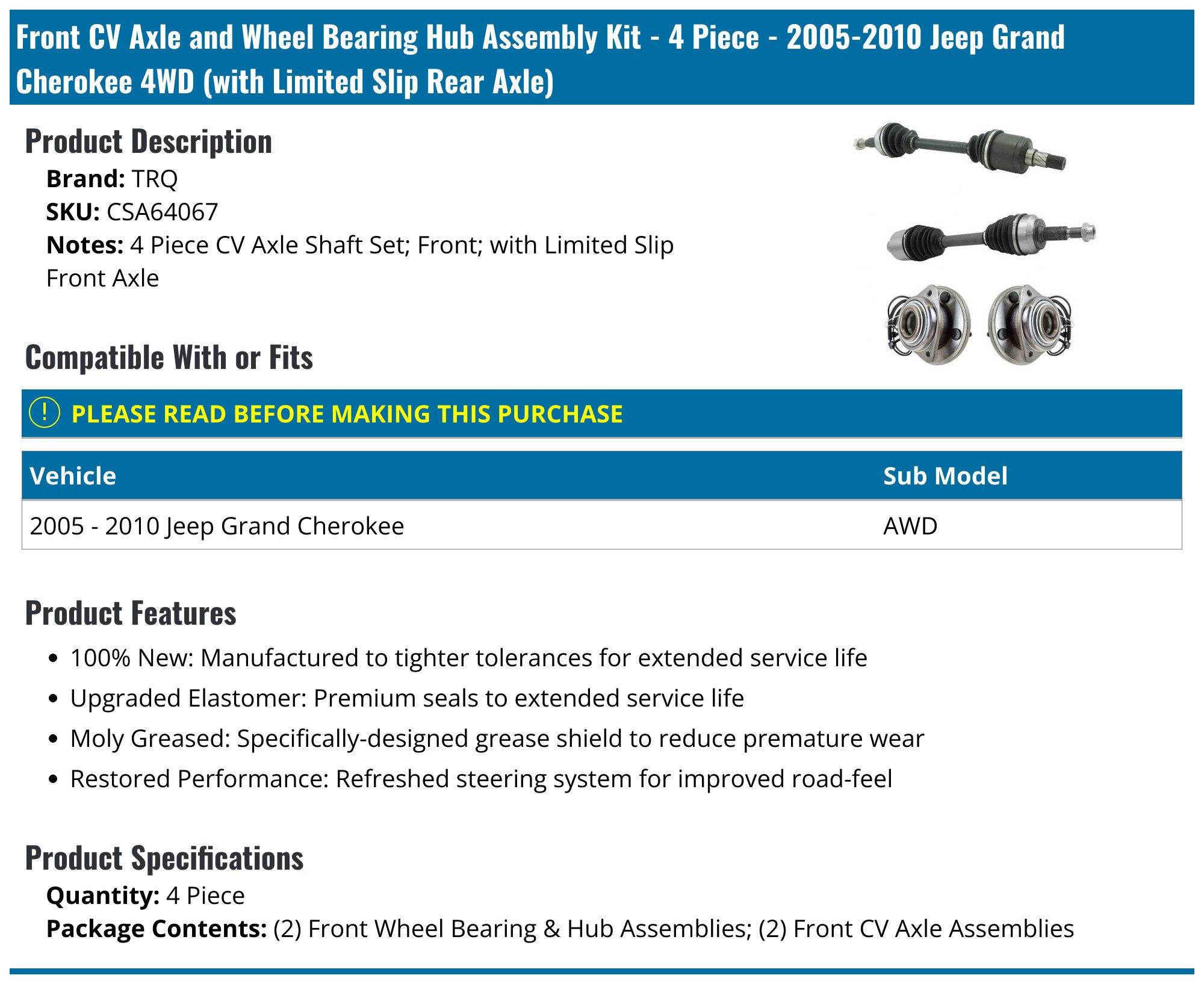 52105884AA For Grand Cherokee 02-04 High Quality Factory Price Car Auto Parts Drive Shaft 2068470385
