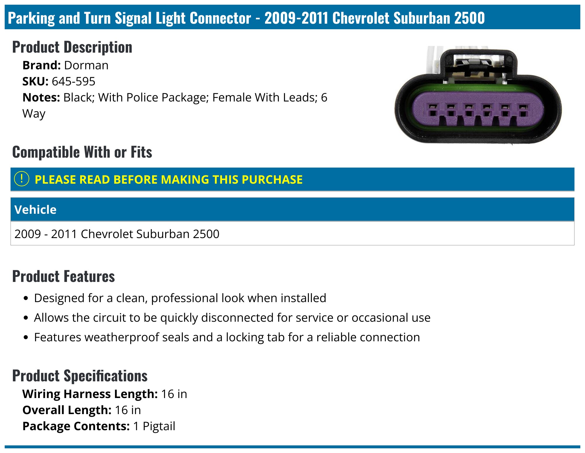 2009-2011 Chevrolet Suburban 2500 Parking and Turn Signal Light ...