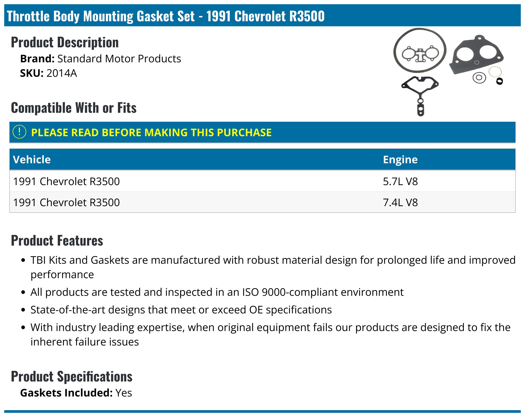 Victor Reinz Gaskets 71-13733-00 Fuel Injection Throttle Body Mounting Victor Reinz Gaskets 71-13733-00 Fuel Injection Throttle Body Mounting
